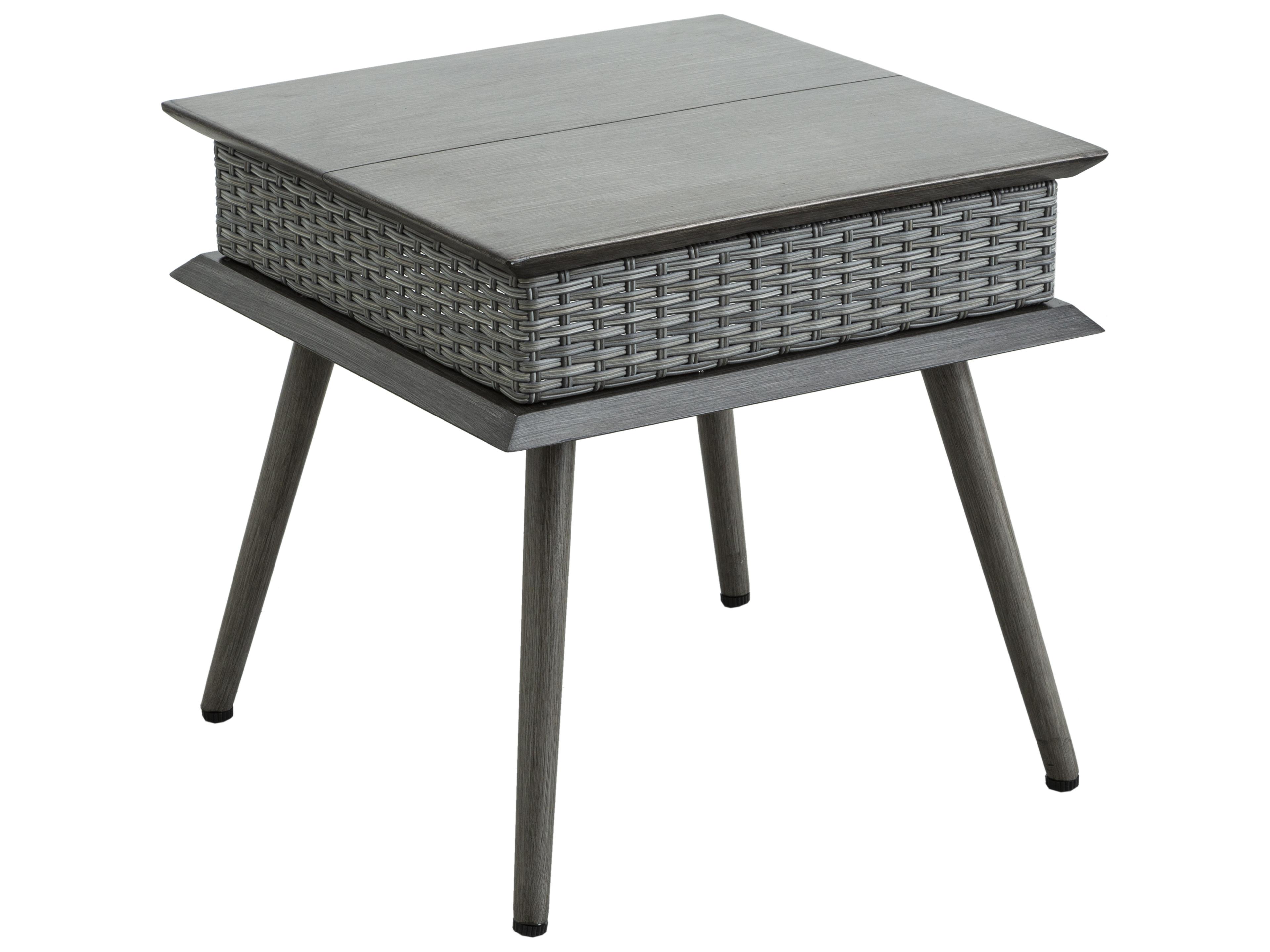 Drew and Jonathan Home Skyline Square Aluminum Outdoor Patio Side Table