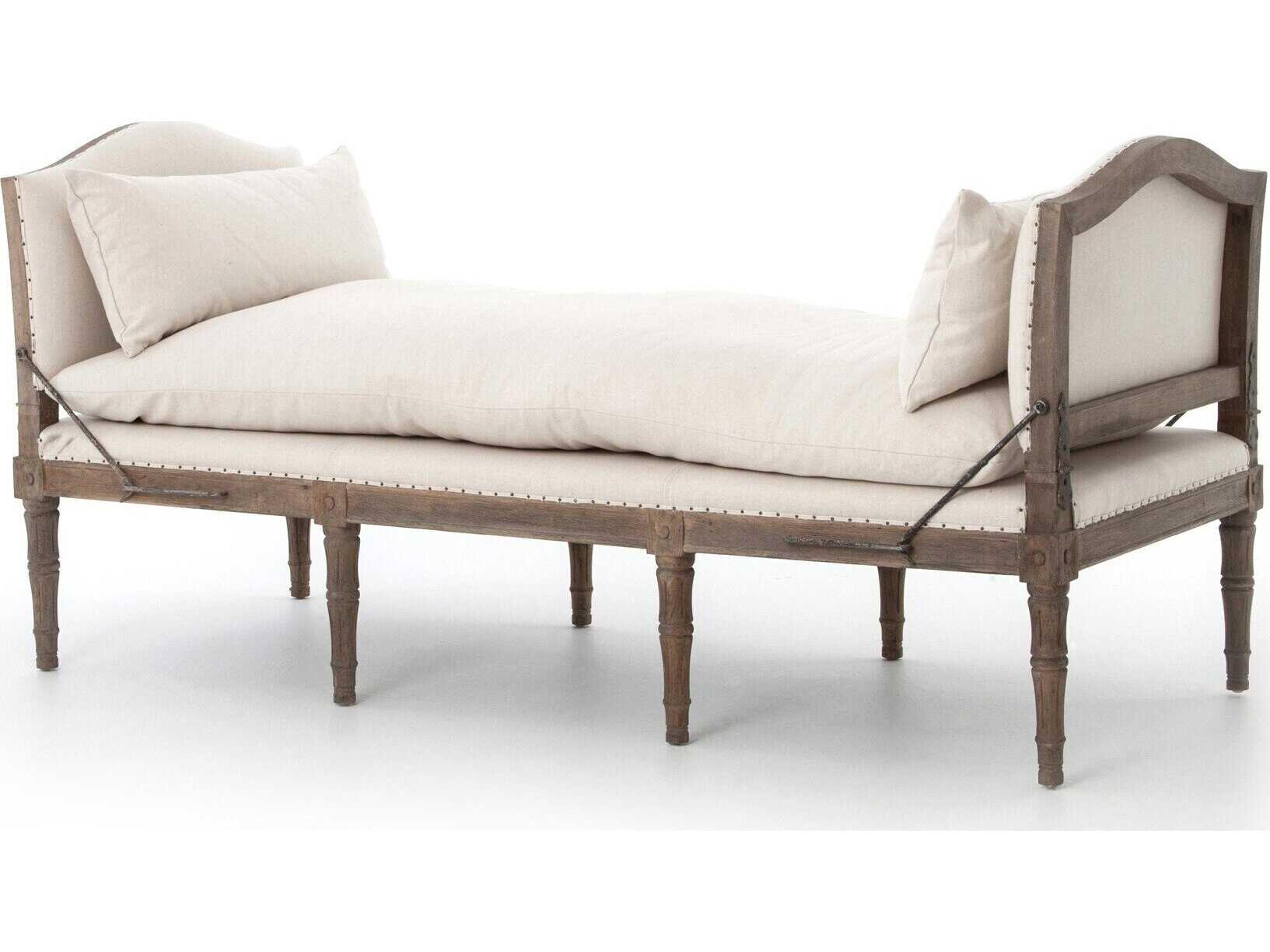 Westgate Allison Harbor Natural Weathered Brown Beige Upholstered Chaise