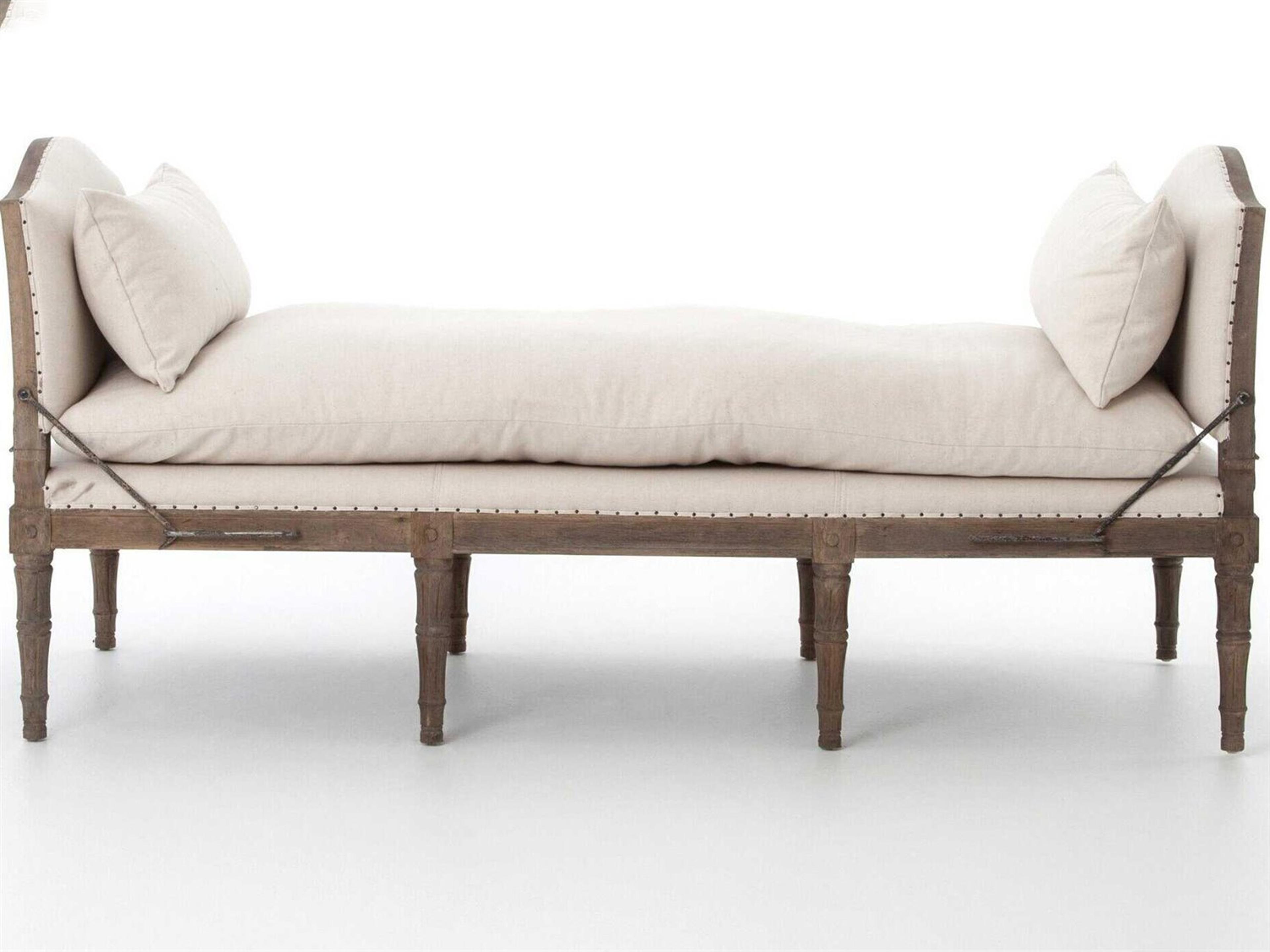 Four Hands Westgate Allison Harbor Natural Weathered Brown Beige Upholstered Chaise