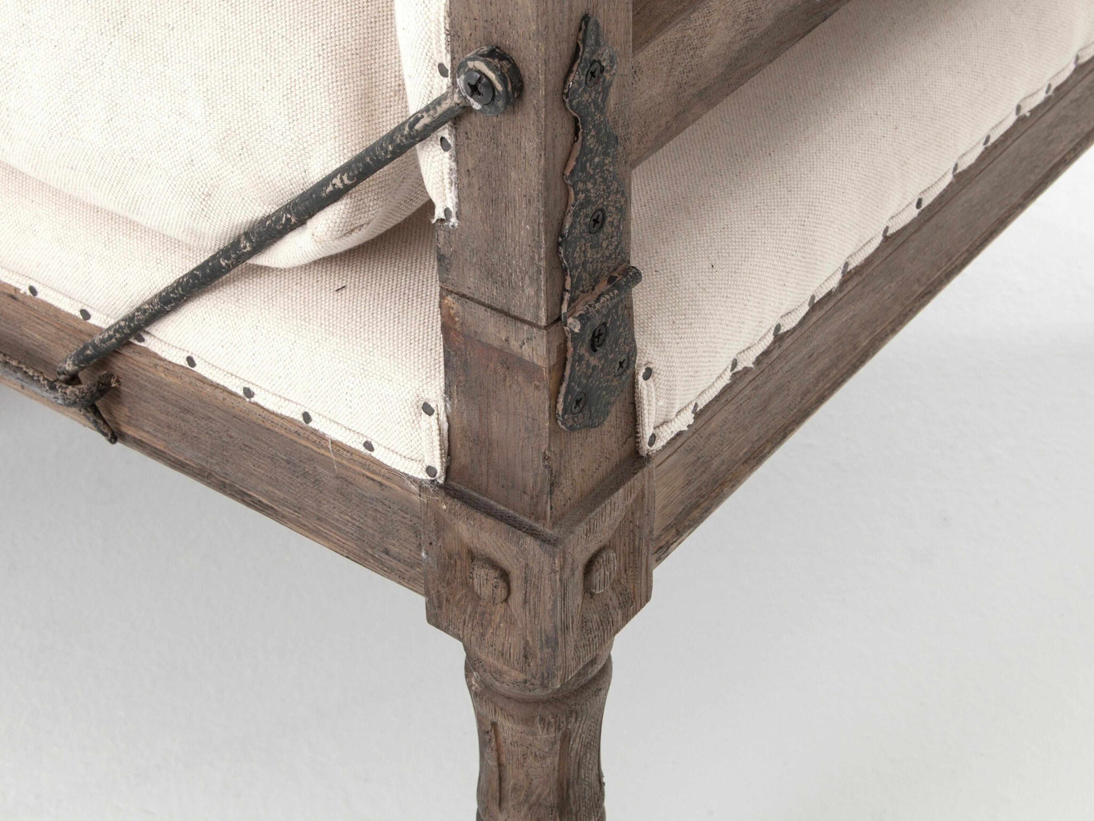 Four Hands Westgate Allison Harbor Natural Weathered Brown Beige Upholstered Chaise