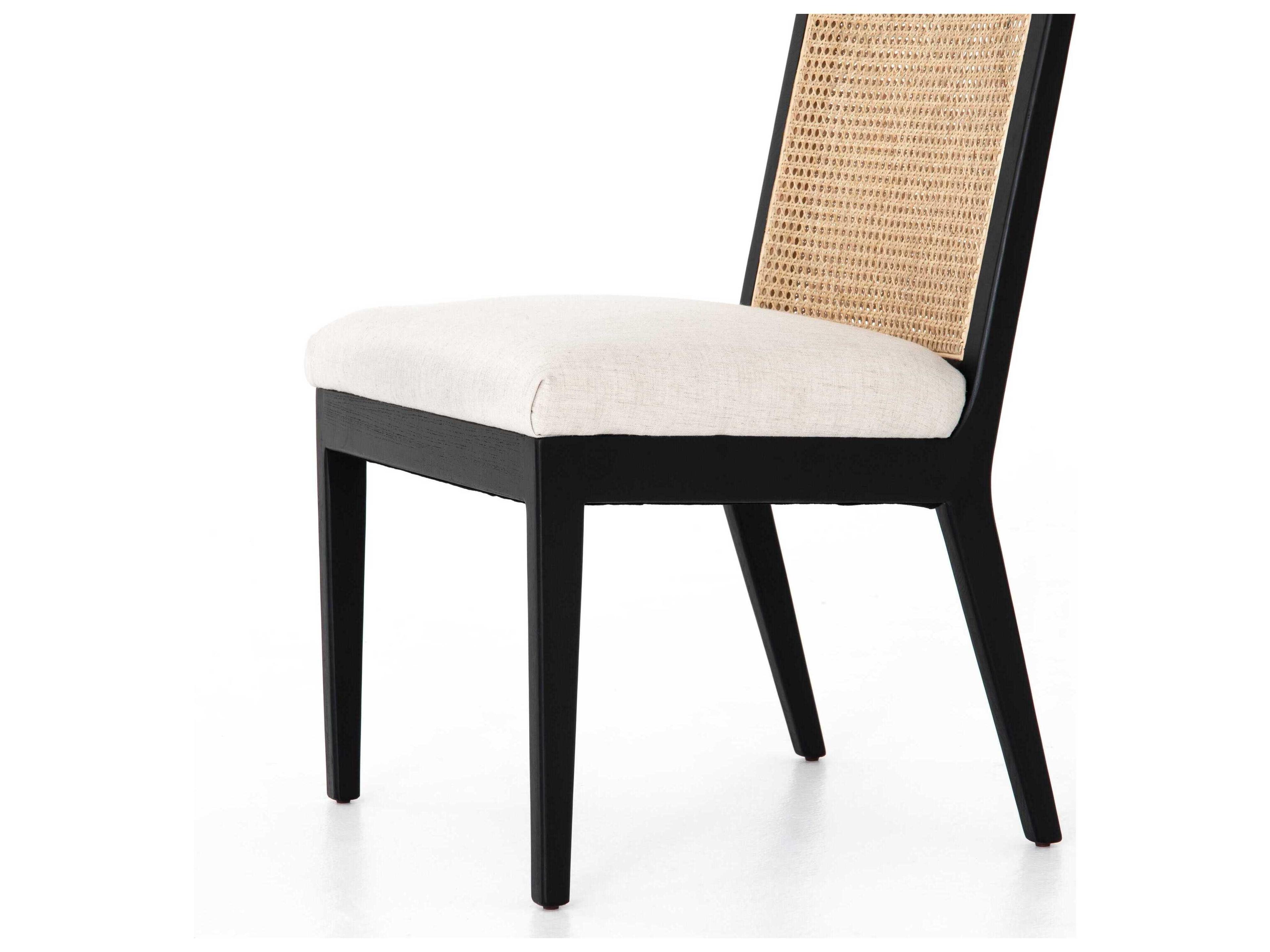 Luxecor Globetrotter Antonia Solid Wood Ebony Upholstered Side Dining Chair