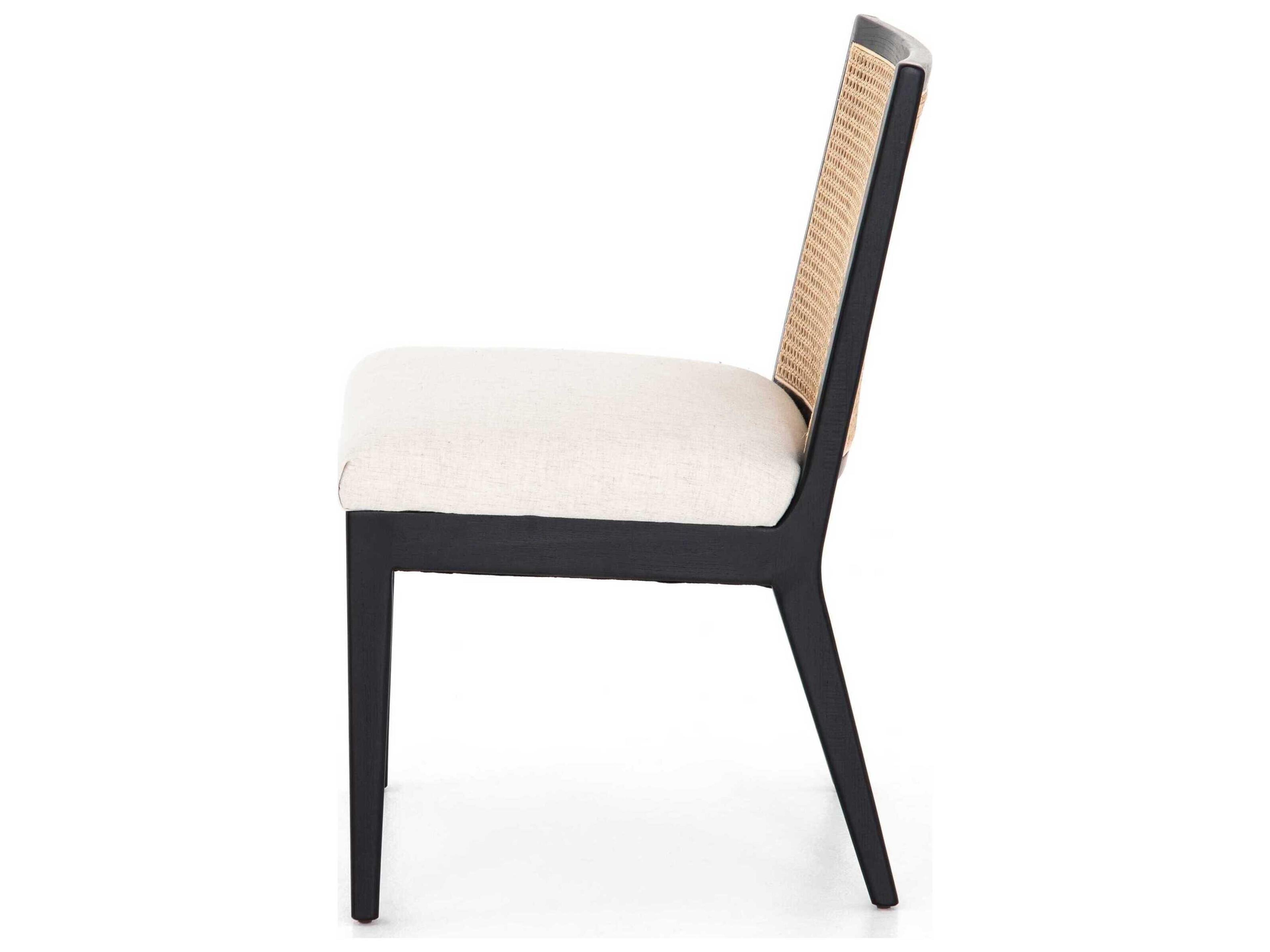 Luxecor Globetrotter Antonia Solid Wood Ebony Upholstered Side Dining Chair