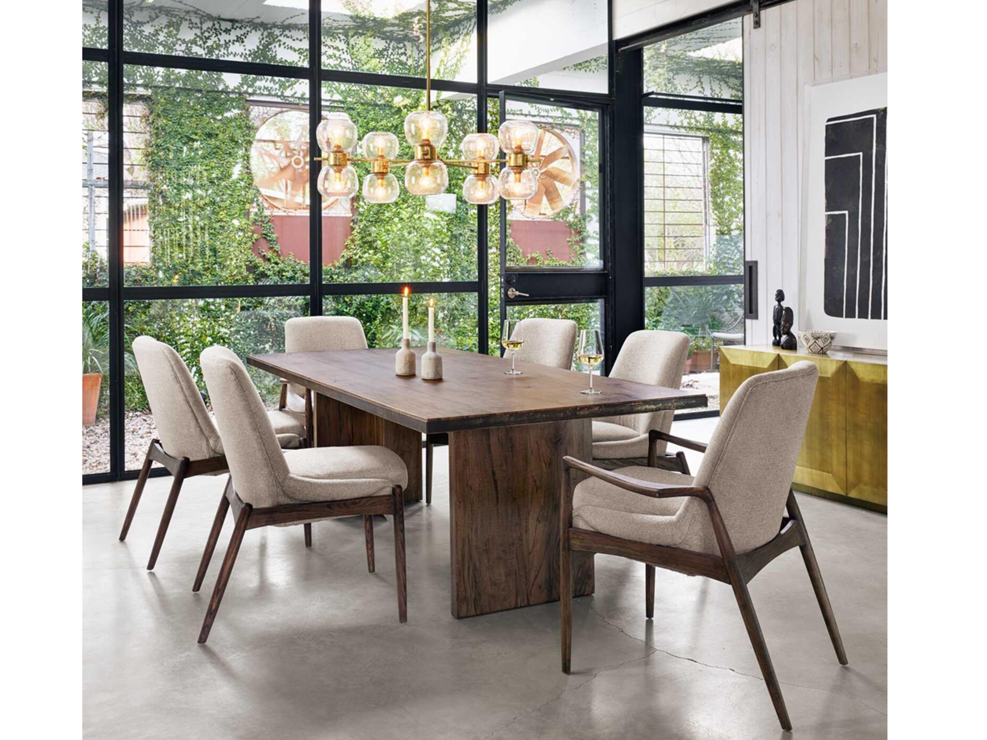 Four Hands Ashford Braden Solid Wood Beige Upholstered Side Dining Chair