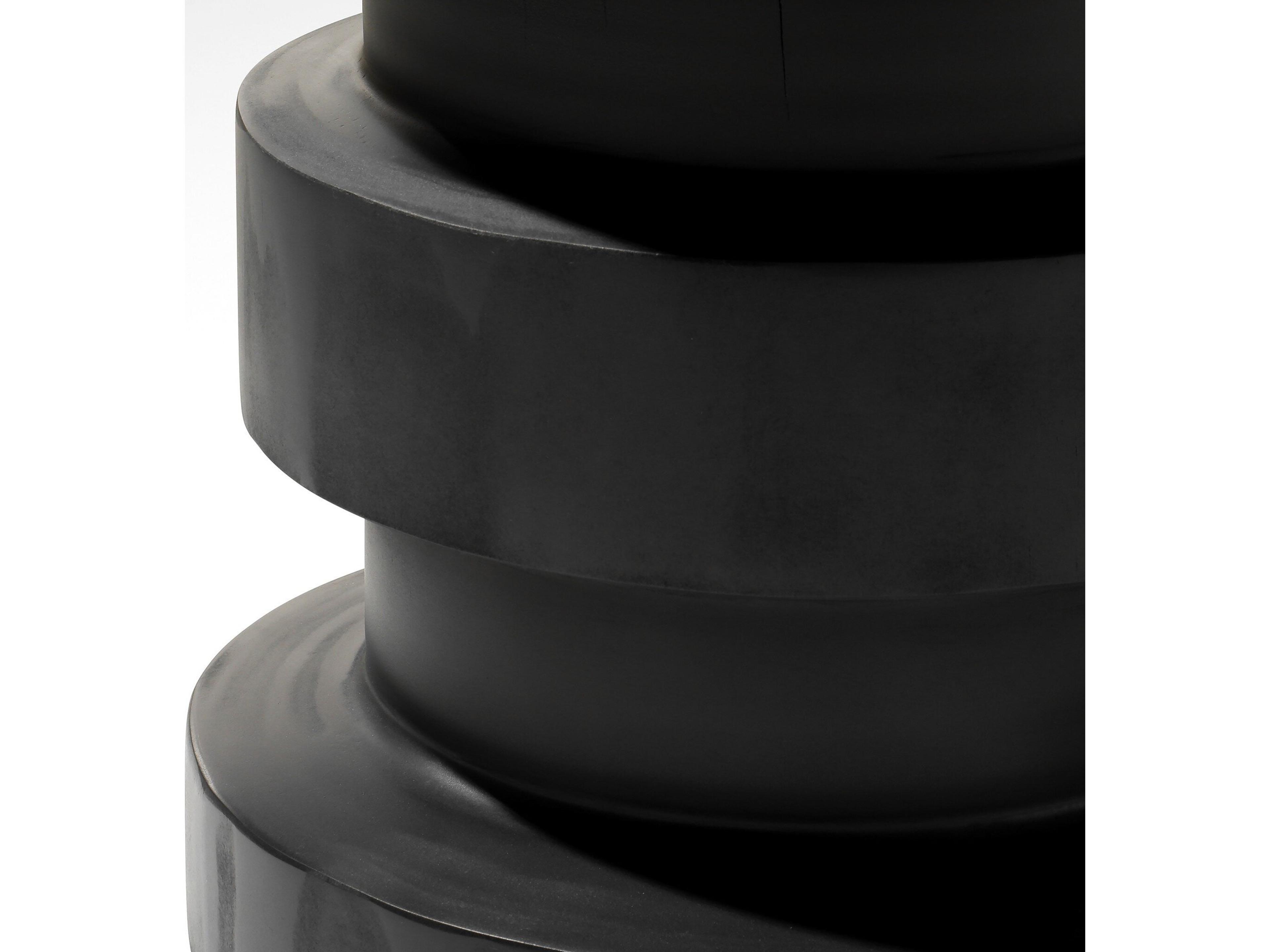 Four Hands Bishop Inez Round Wood Black Pine End Table