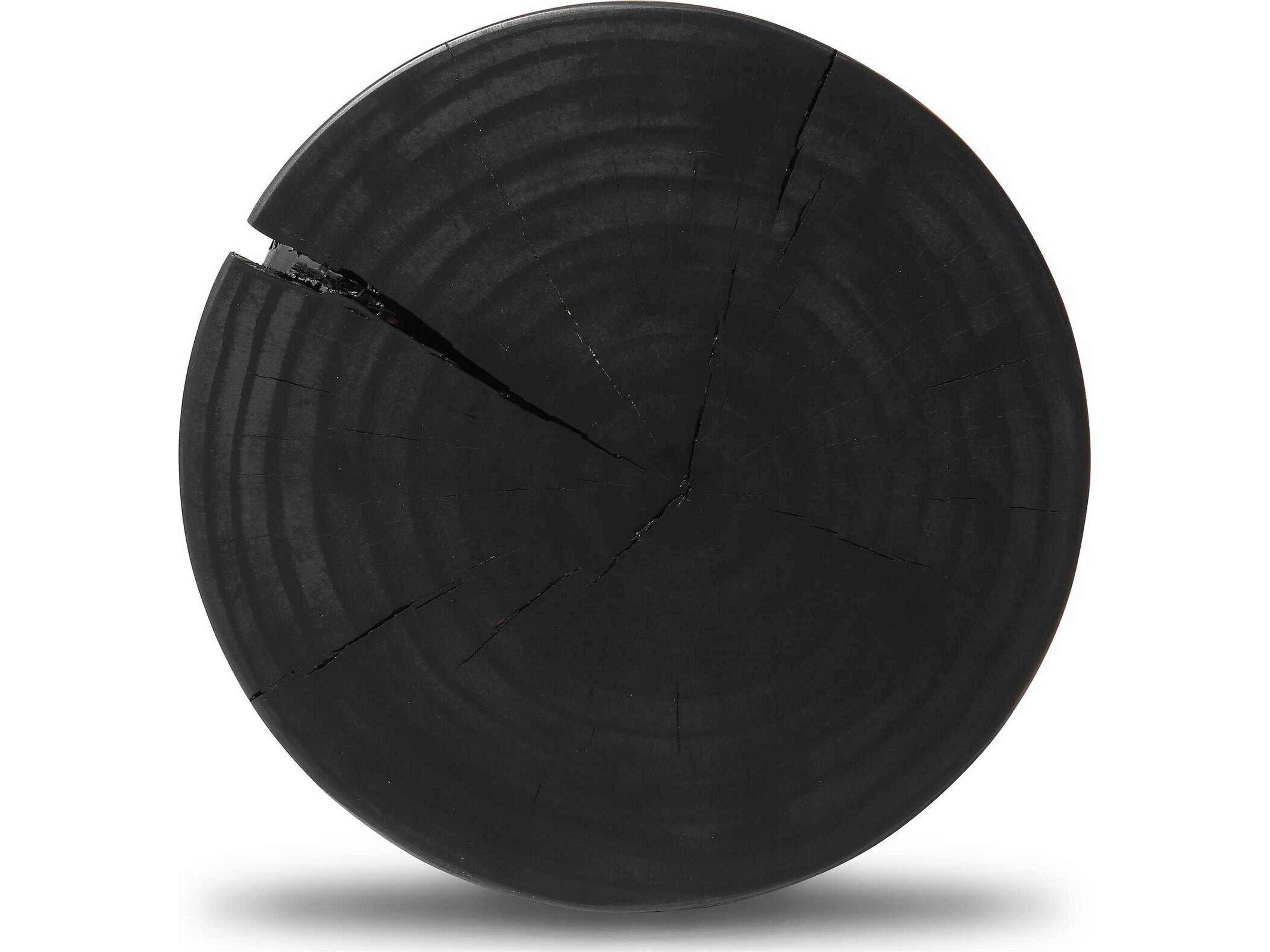 Four Hands Bishop Inez Round Wood Black Pine End Table