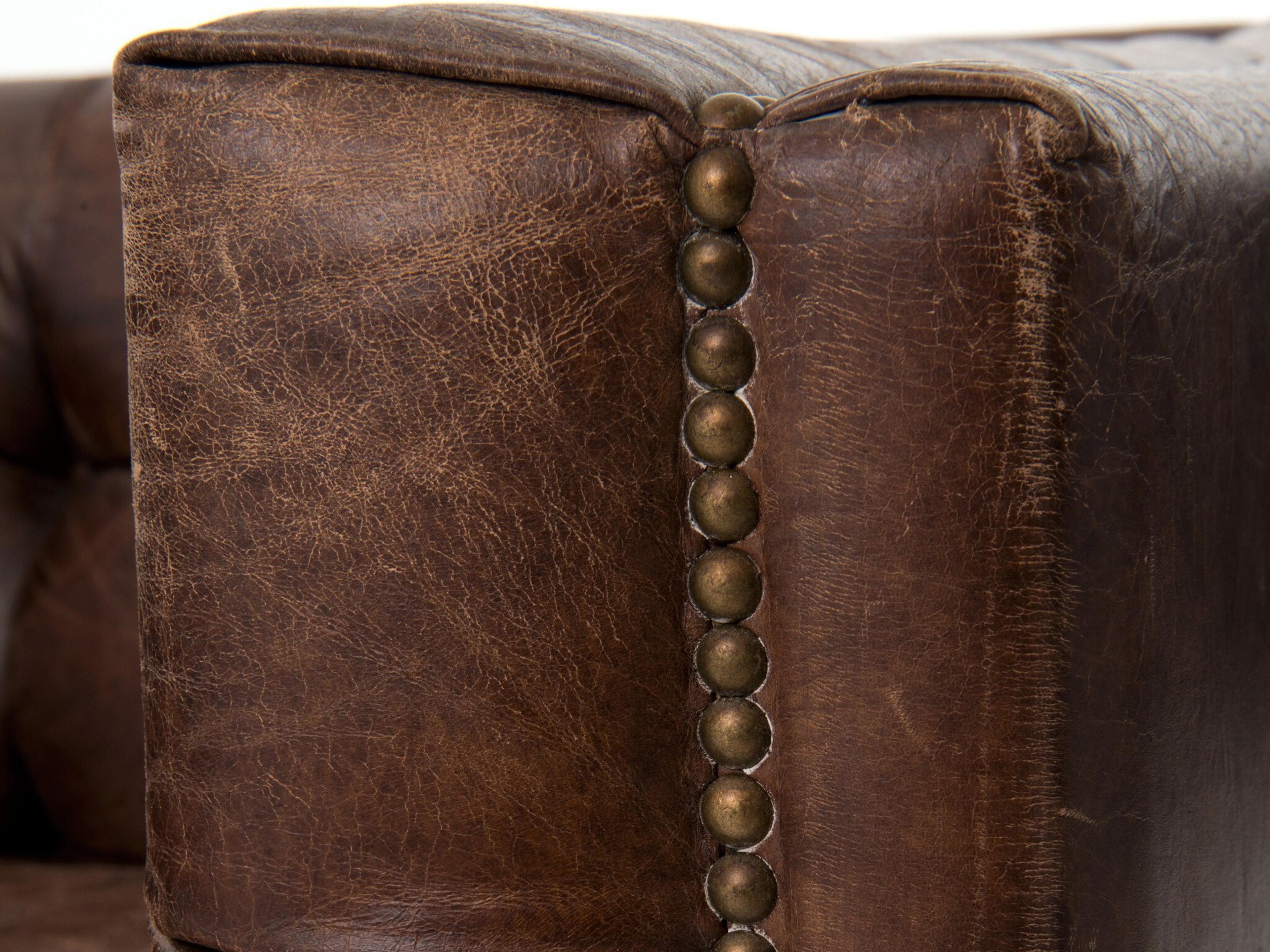 Four Hands Carnegie Abbott Brown Leather Accent Chair