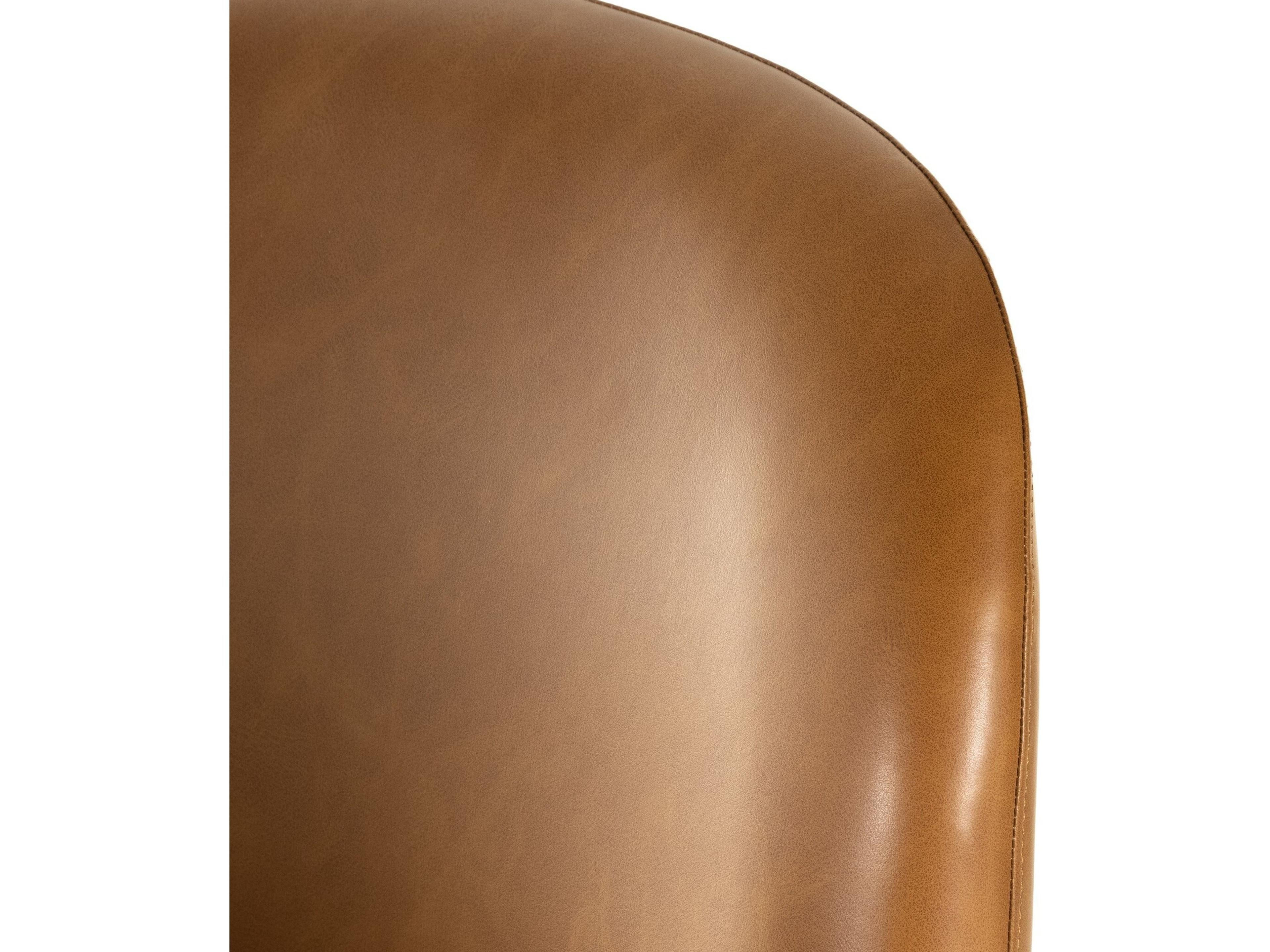 Four Hands Grayson Astrud Leather Brown Side Dining Chair