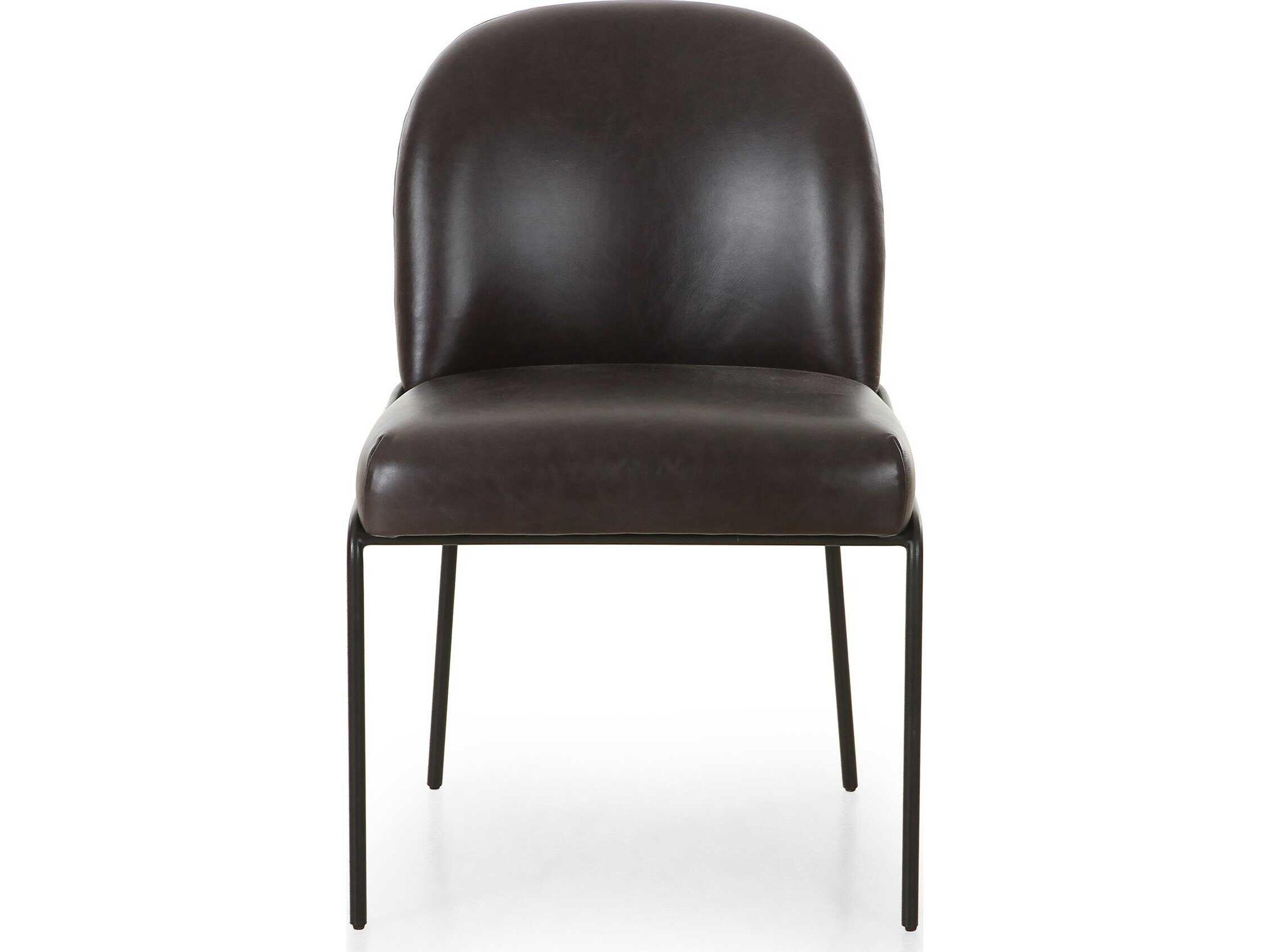 Four Hands Grayson Astrud Sonoma Black Leather Dining Chair