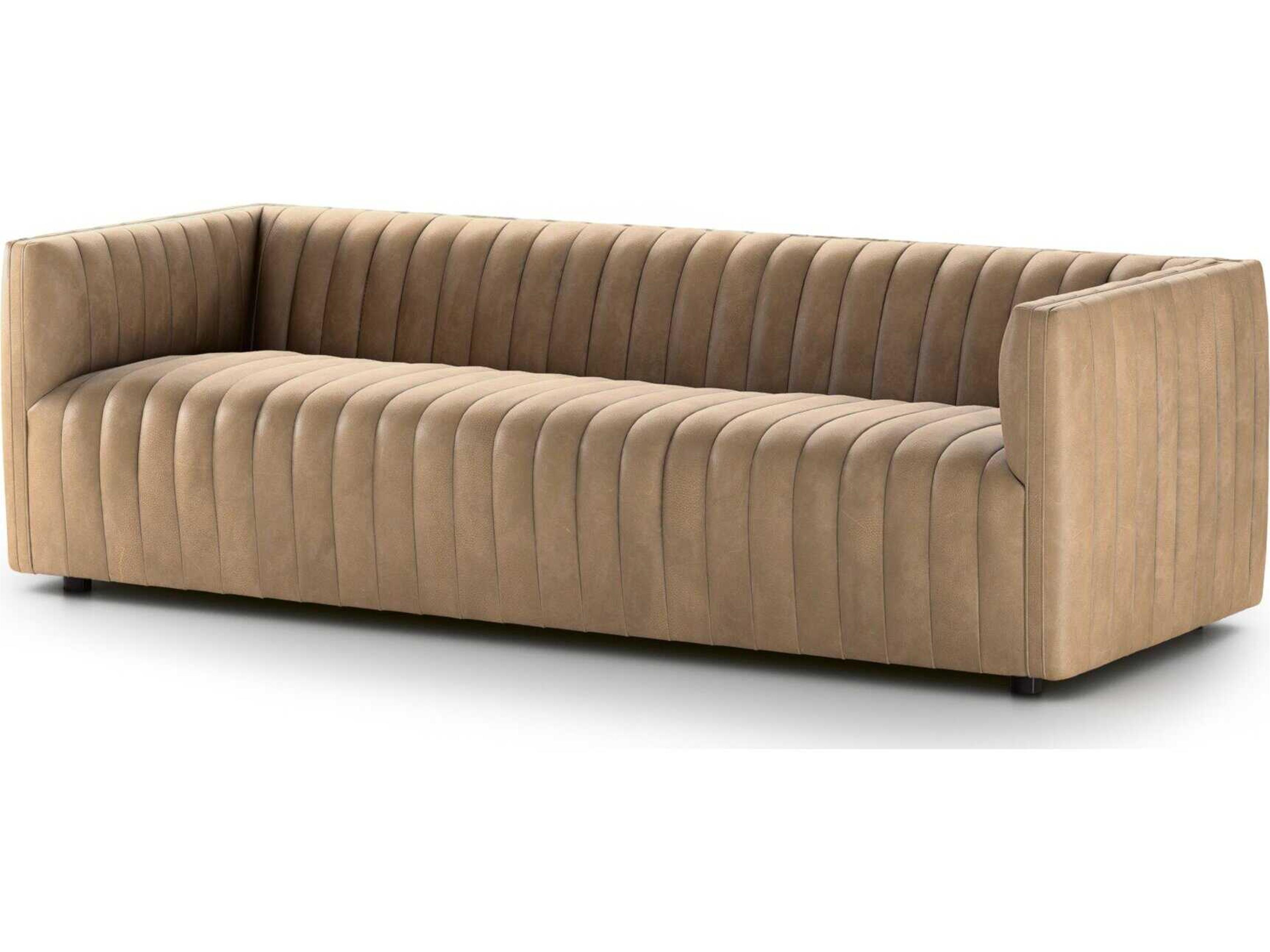 Grayson Augustine Palermo Drift Brown Leather Sofa