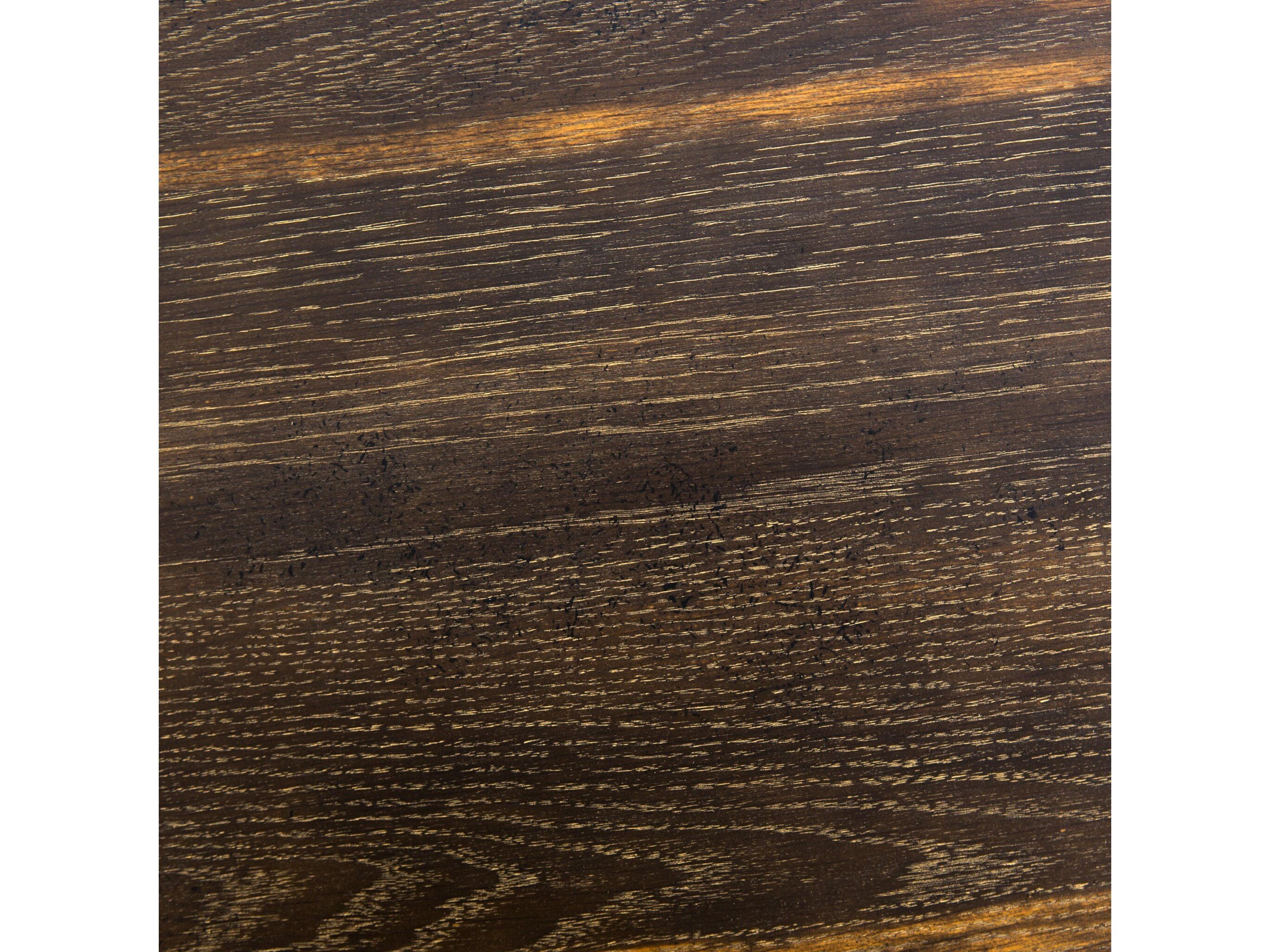 Four Hands Hughes Shannon Round Wood Smoke Grey English Brown Oak Veneer End Table