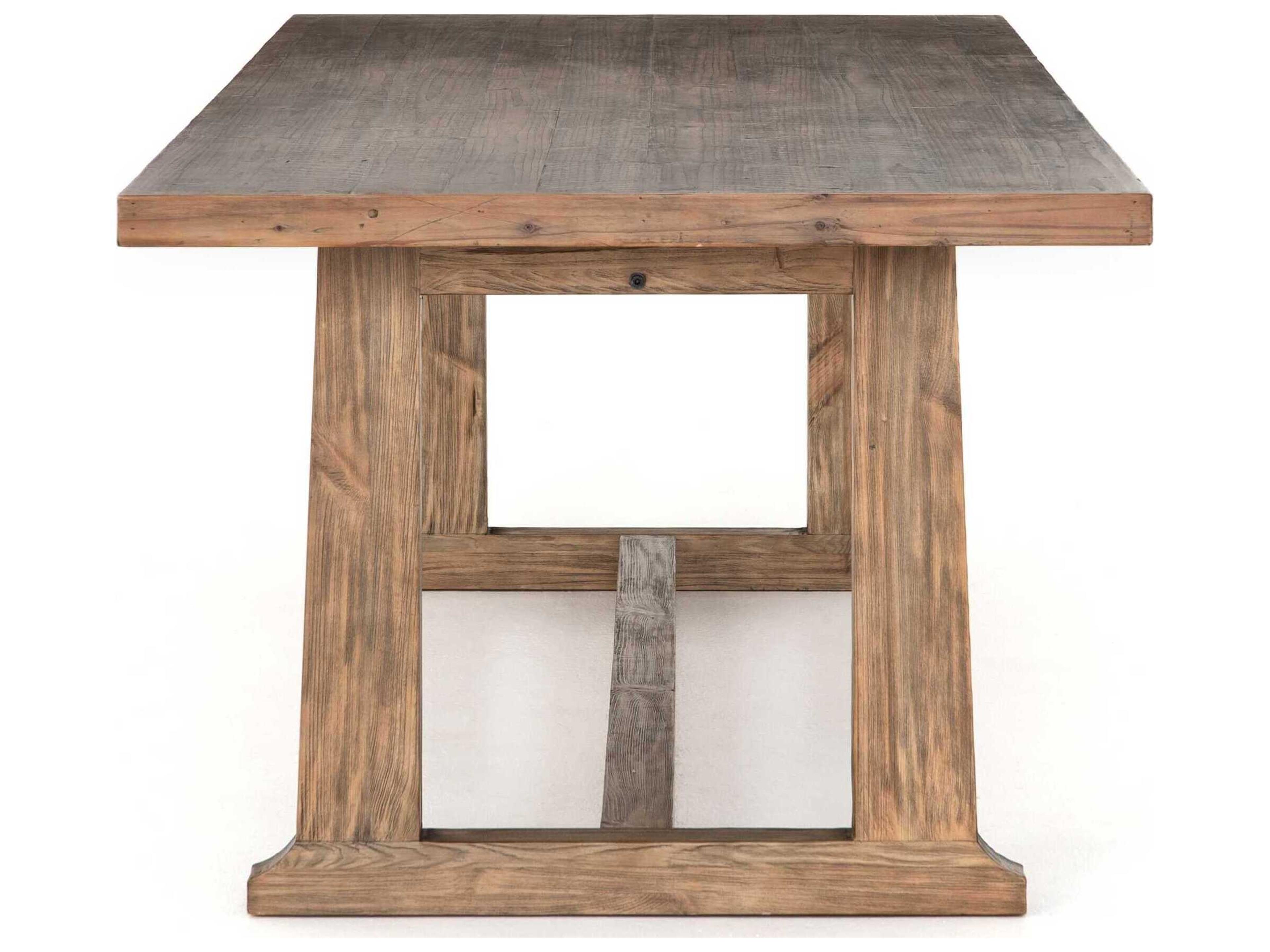 Luxecor Globetrotter Otto Rectangular Wood Honey Pine Waxed Bleached Dining Table