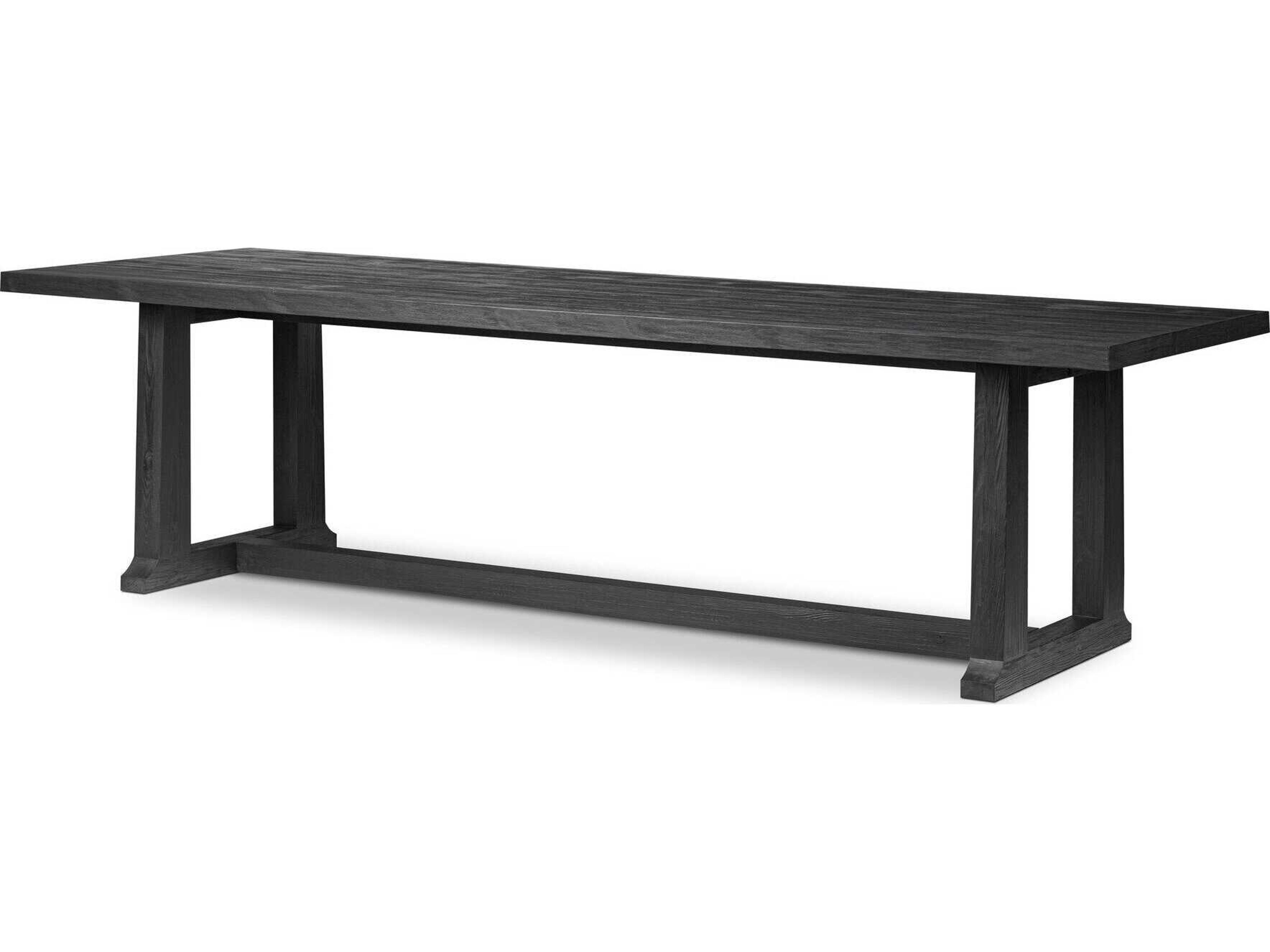 Collins Rectangular Wood Black Pine Dining Table