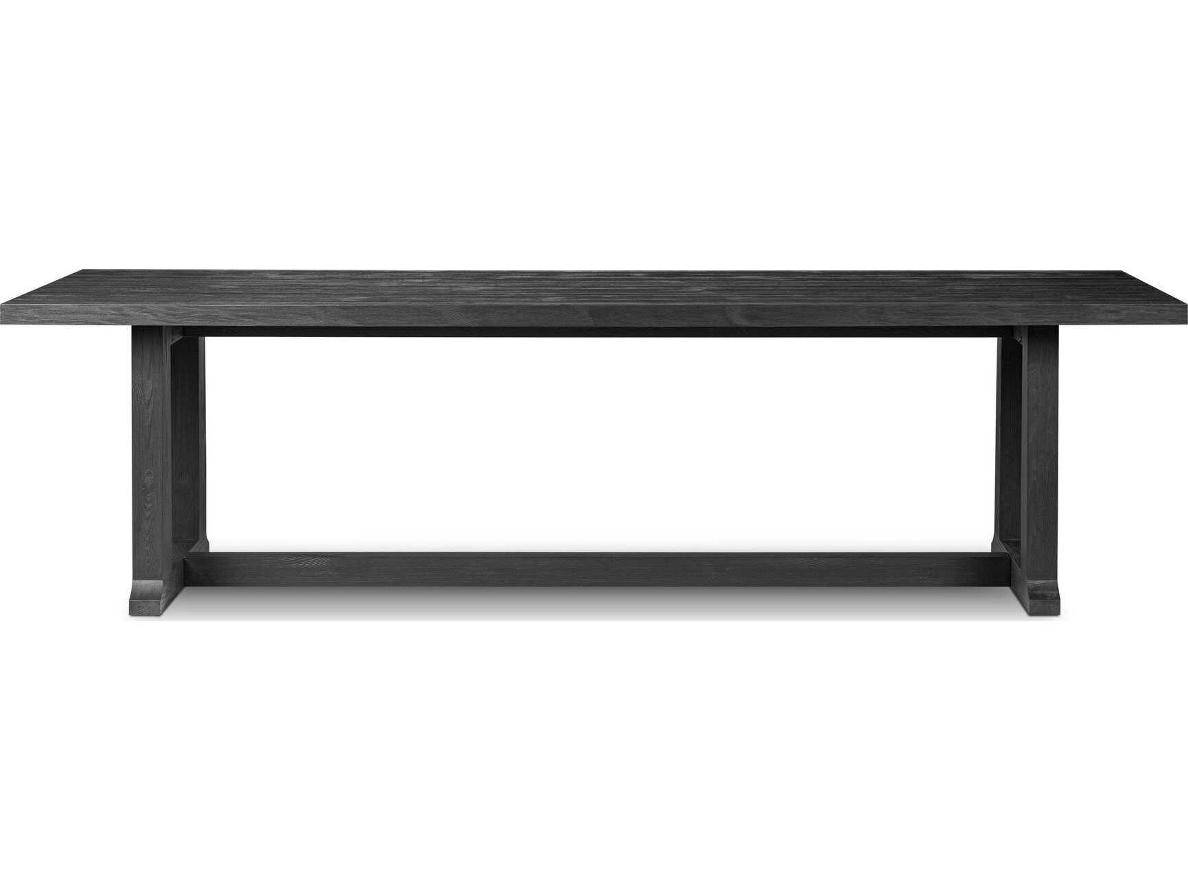 Four Hands Collins Rectangular Wood Black Pine Dining Table