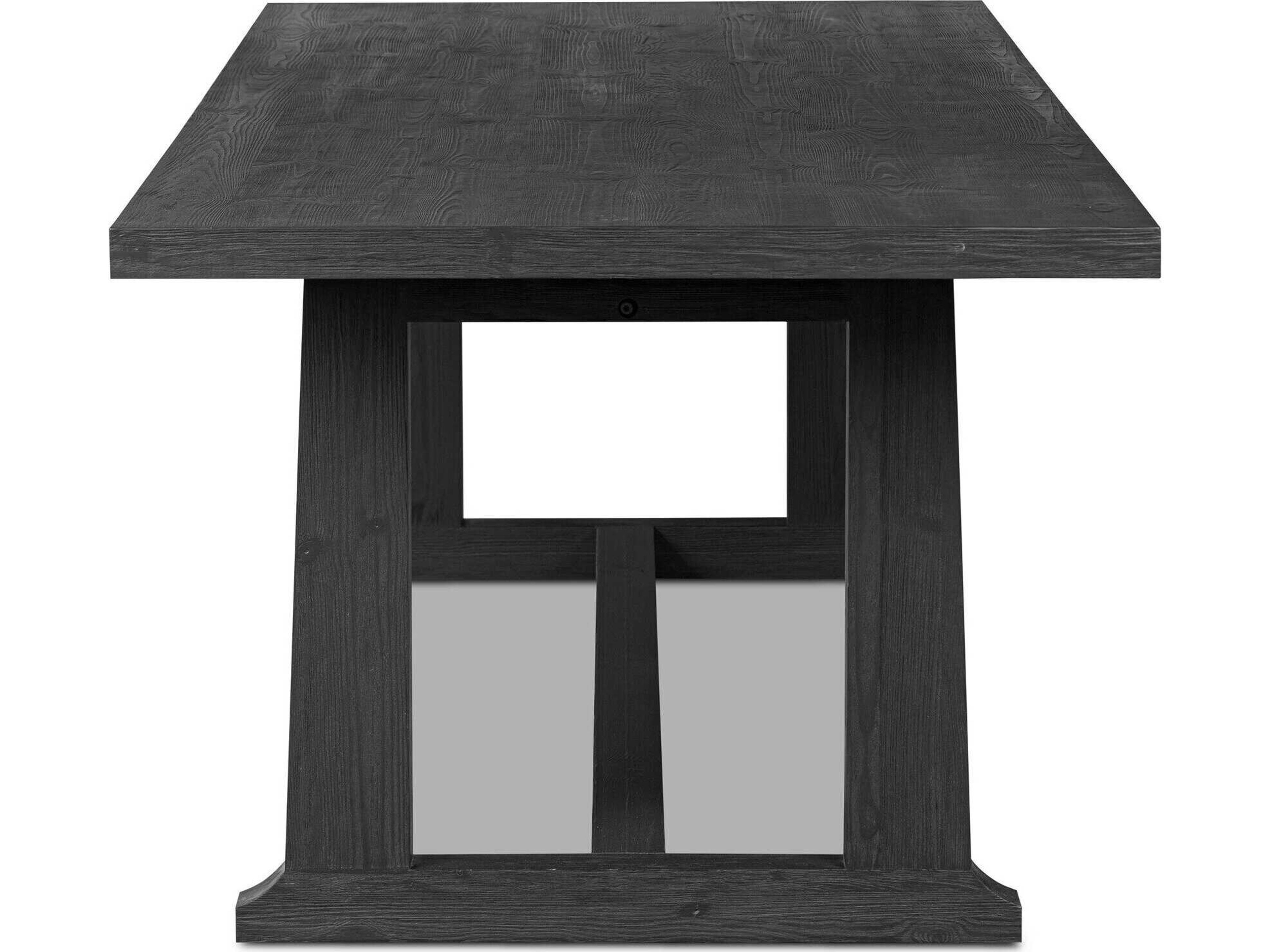 Four Hands Collins Rectangular Wood Black Pine Dining Table