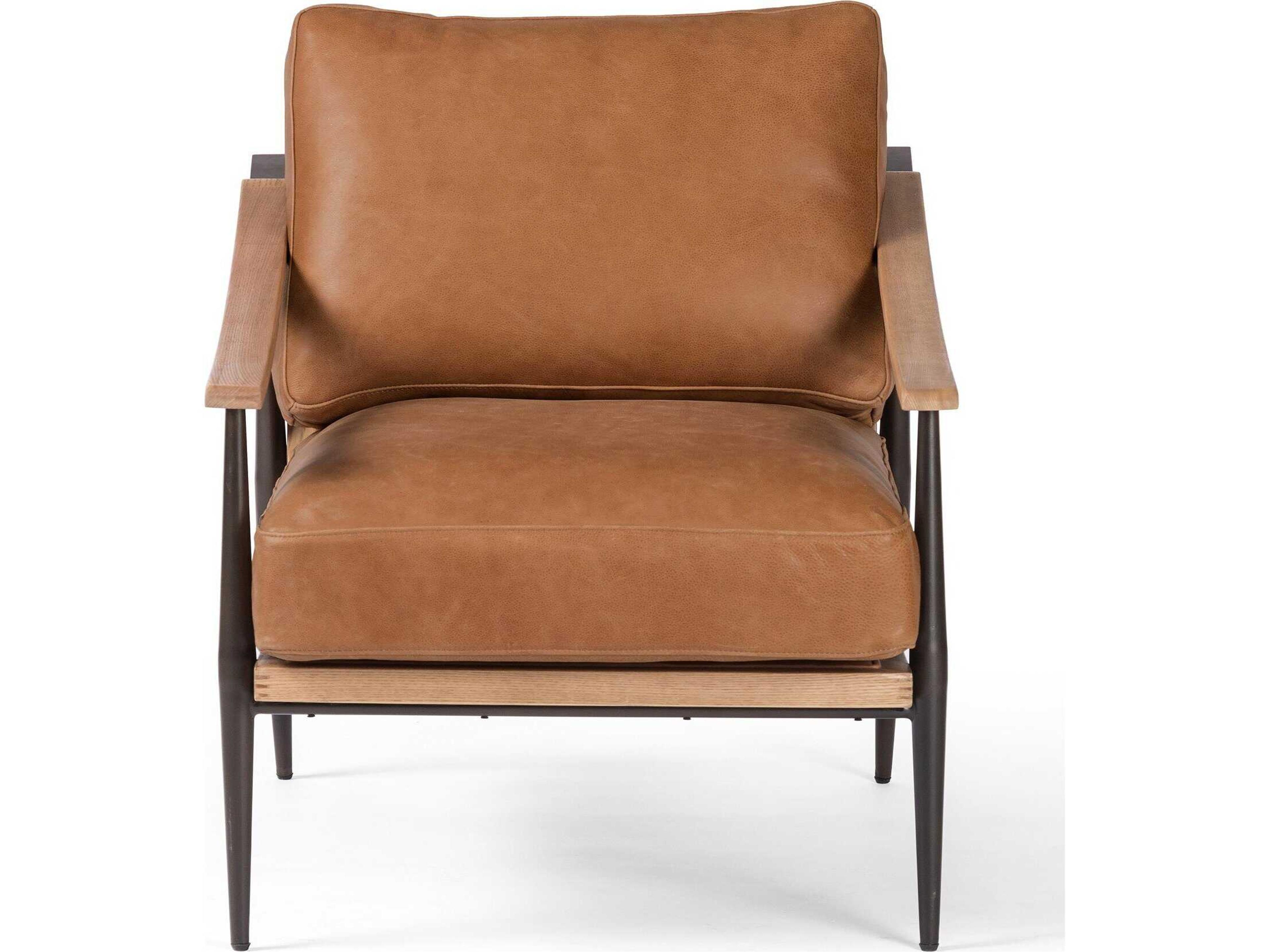 Four Hands Westgate Kennedy Brown Leather Accent Chair