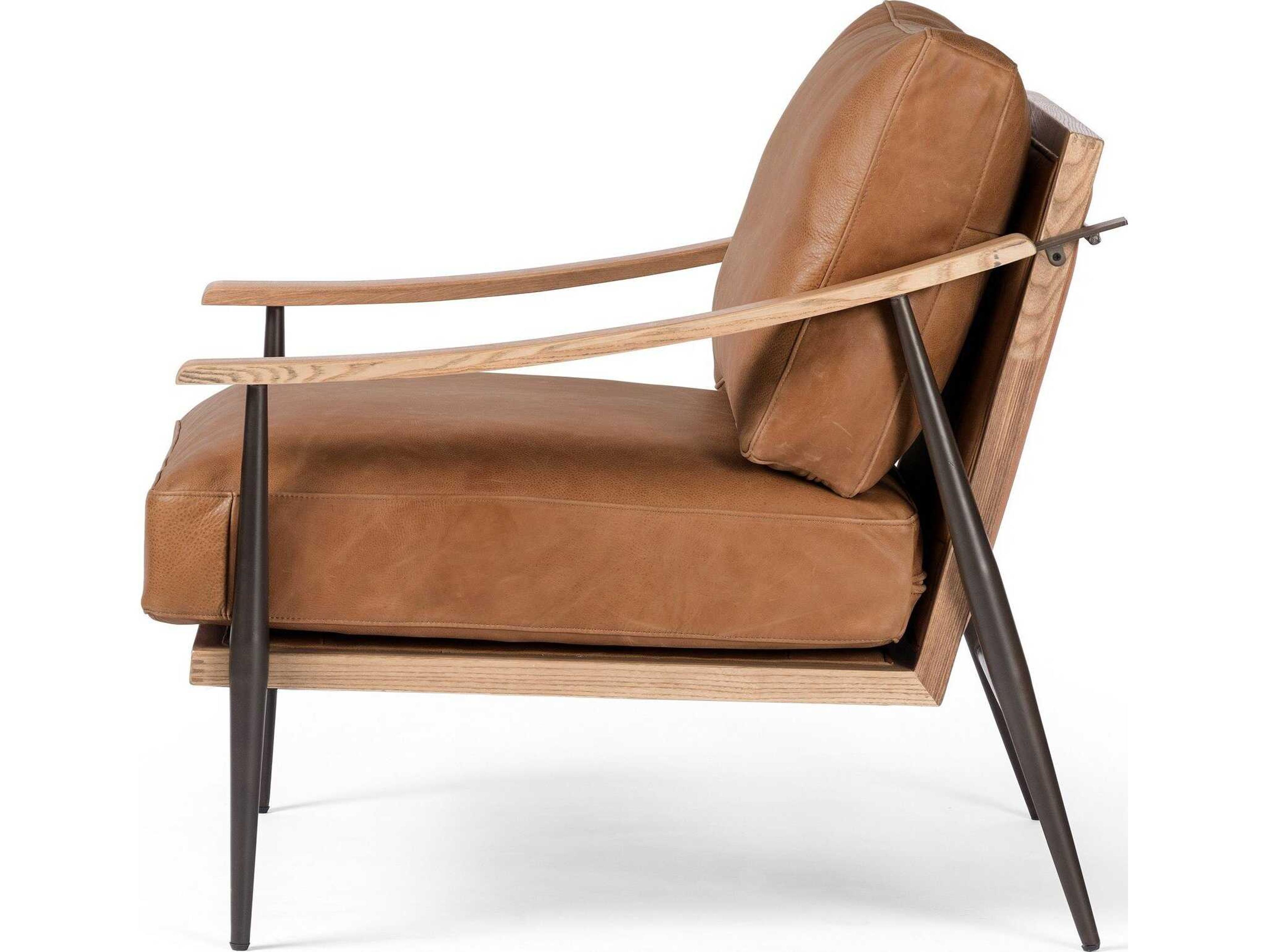 Four Hands Westgate Kennedy Brown Leather Accent Chair