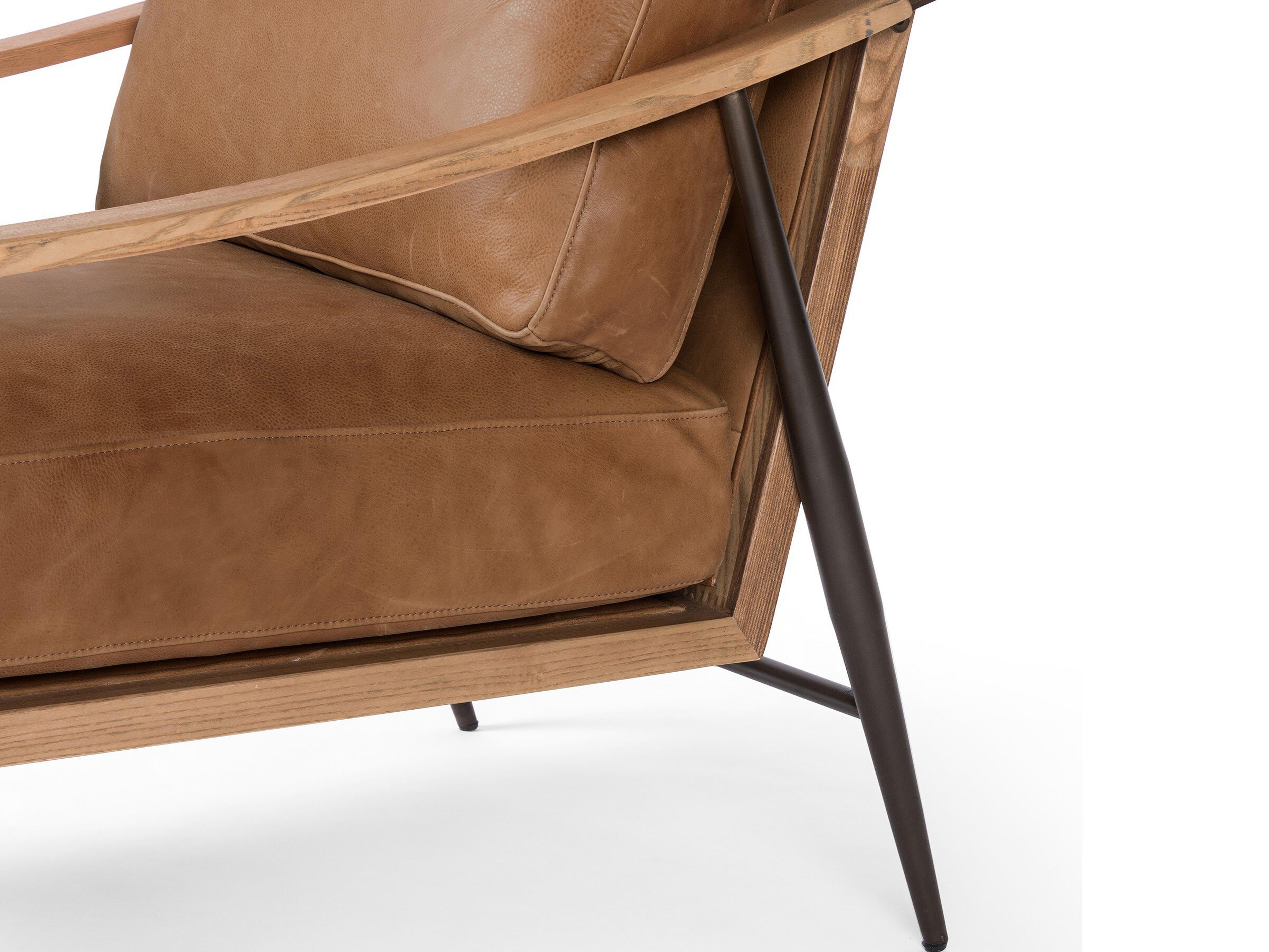 Luxecor Globetrotter Kennedy Brown Leather Accent Chair