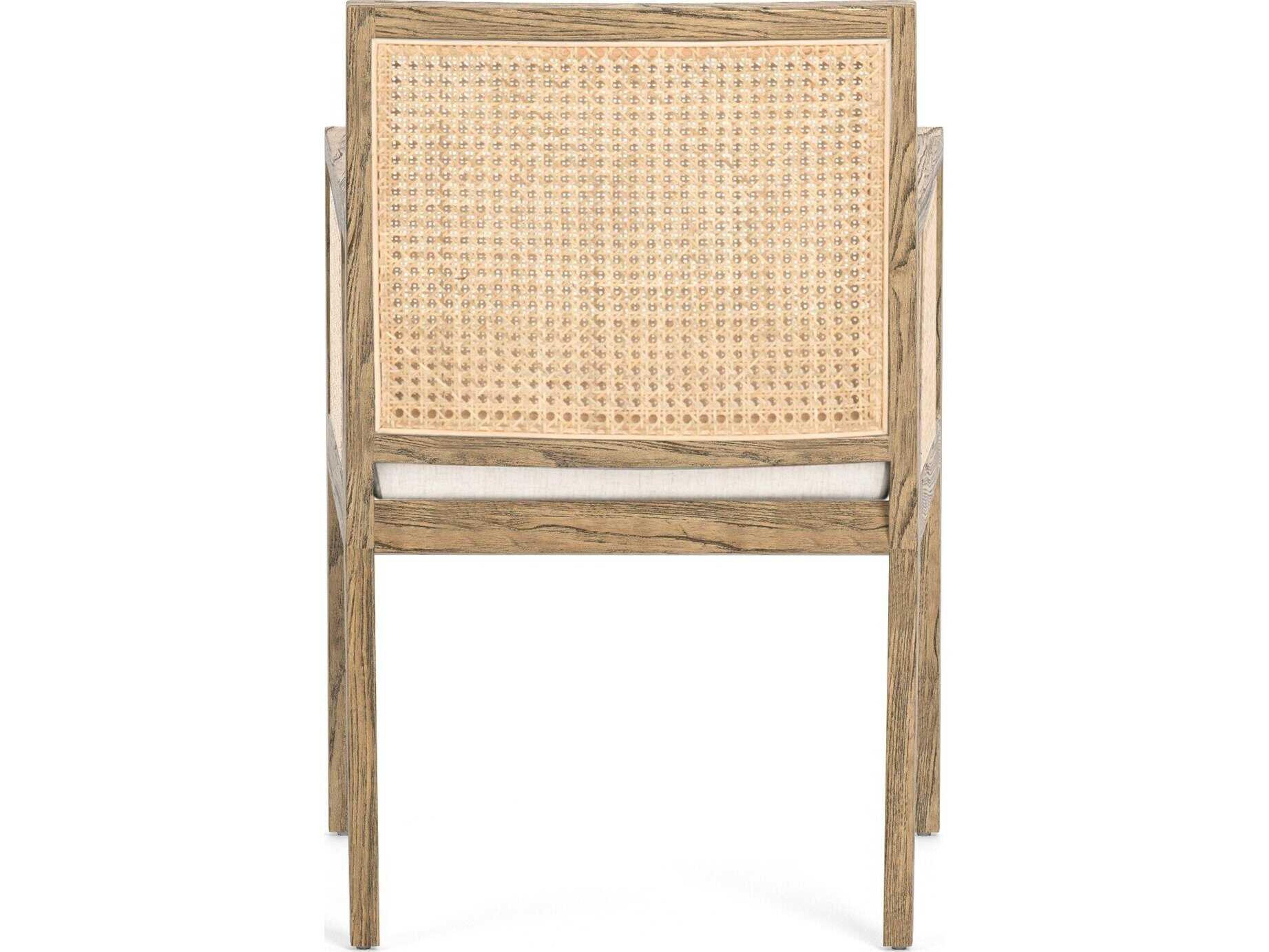 Luxecor Globetrotter Antonia Solid Wood Brown Upholstered Arm Dining Chair