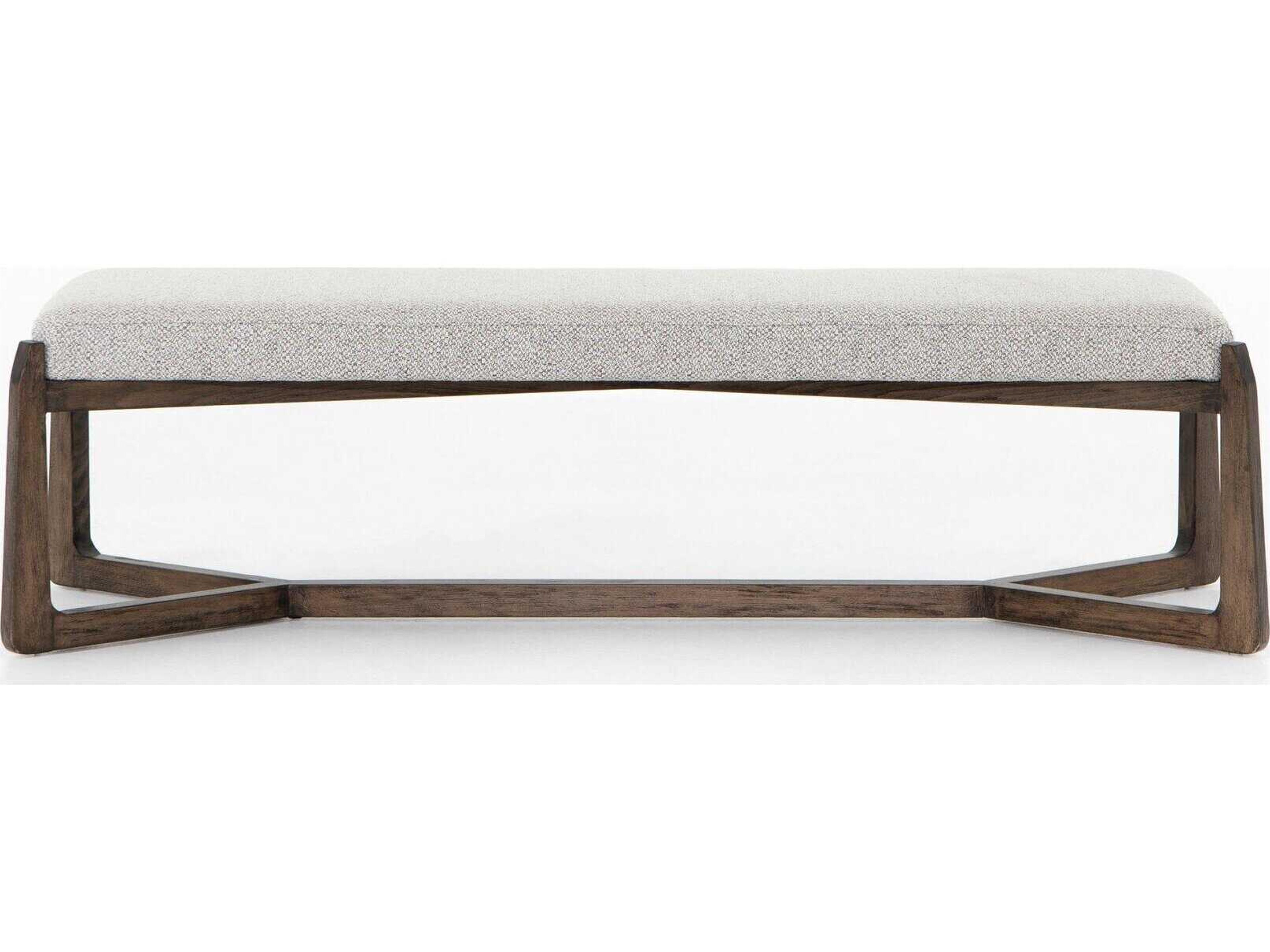 Four Hands Westgate Brunswick Pebble Vintage Sienna Gray Upholstered Accent Bench
