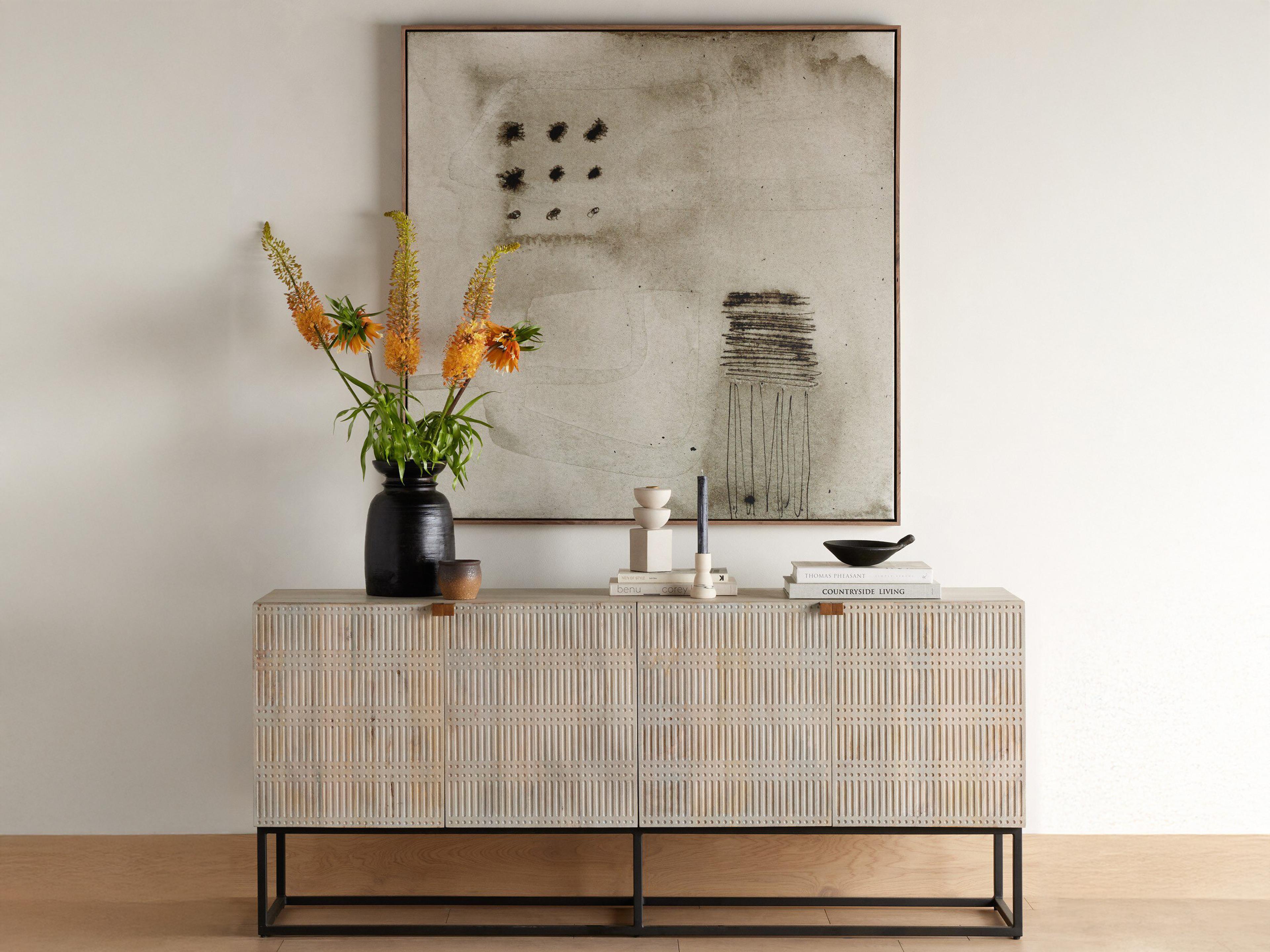 Four Hands Aiden Kelby Gunmetal Mango Wood Sideboard