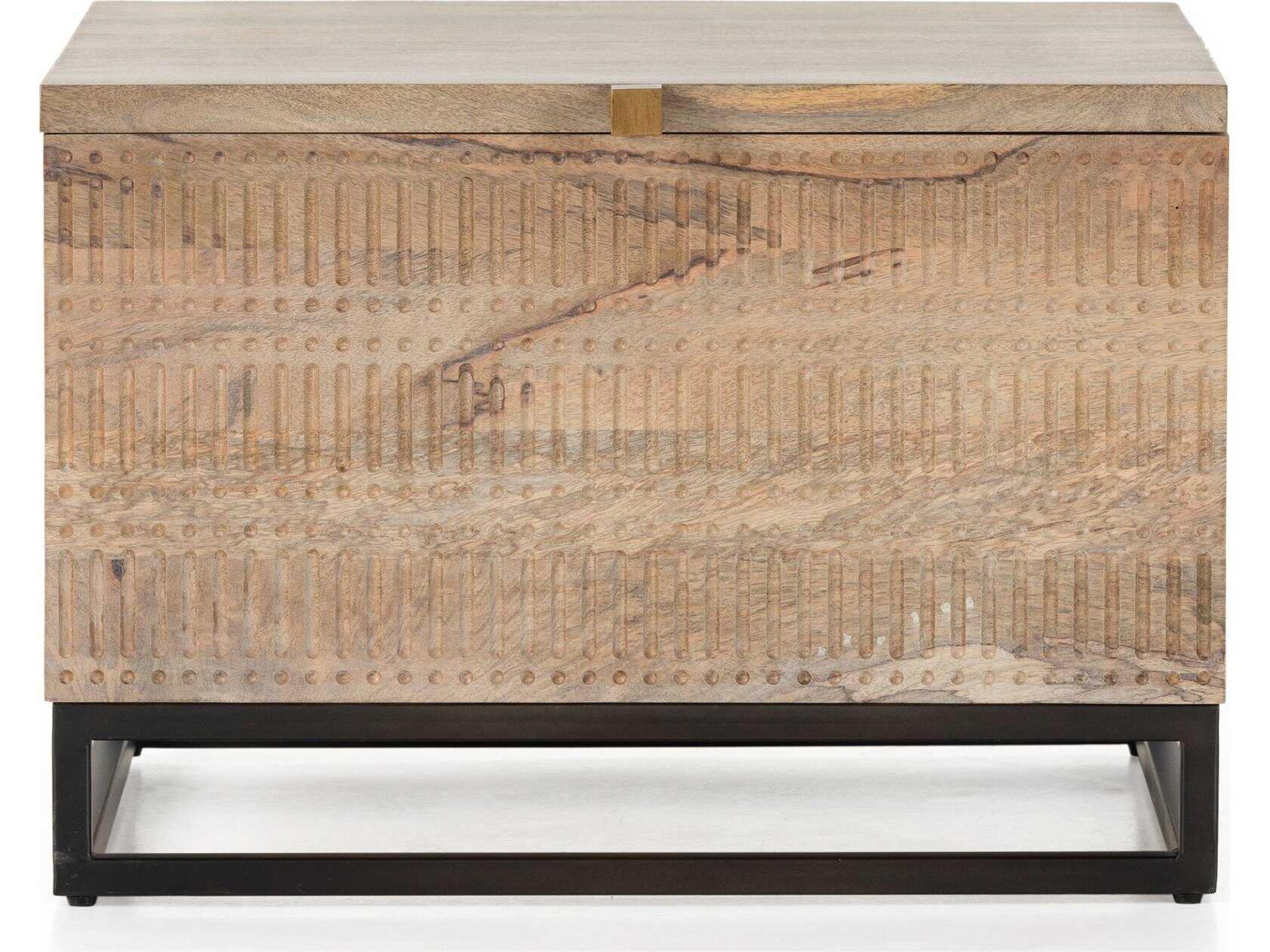 Four Hands Aiden Kelby Gunmetal Square Wood Storage Bunching Table