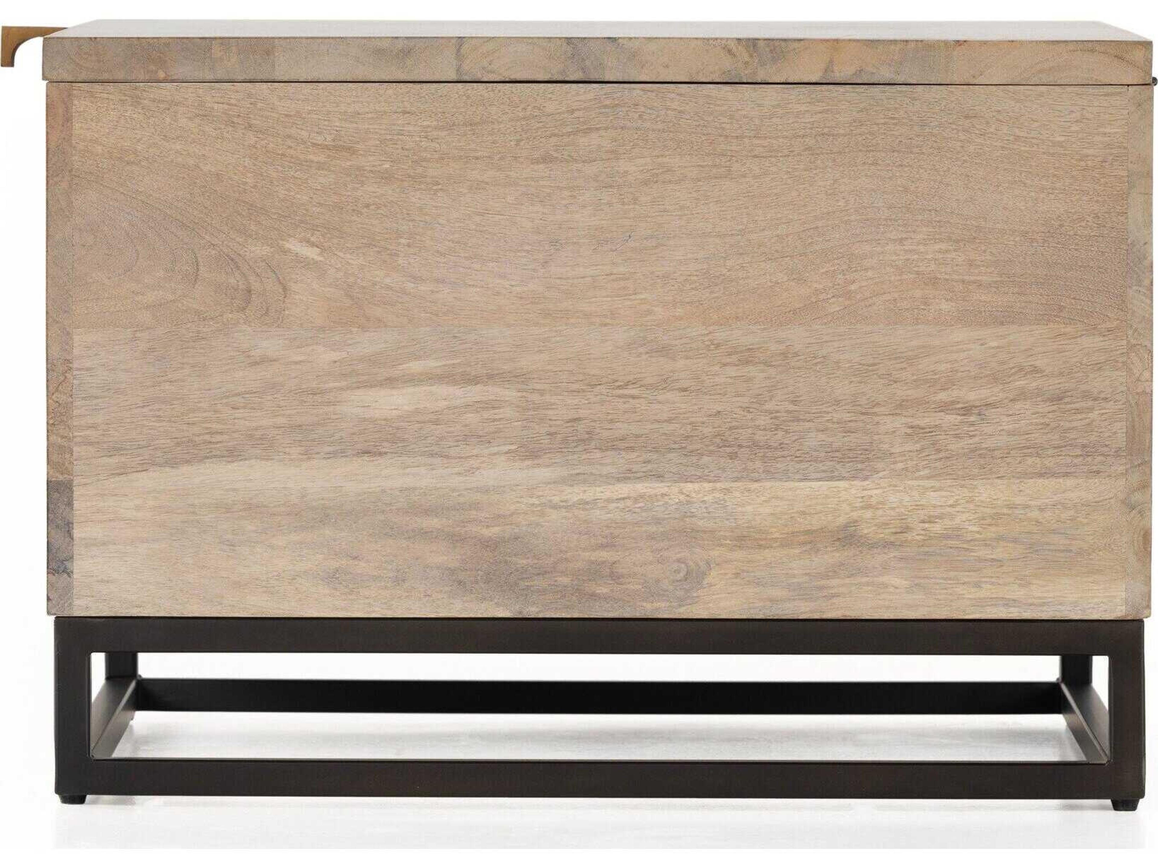 Four Hands Aiden Kelby Gunmetal Square Wood Storage Bunching Table