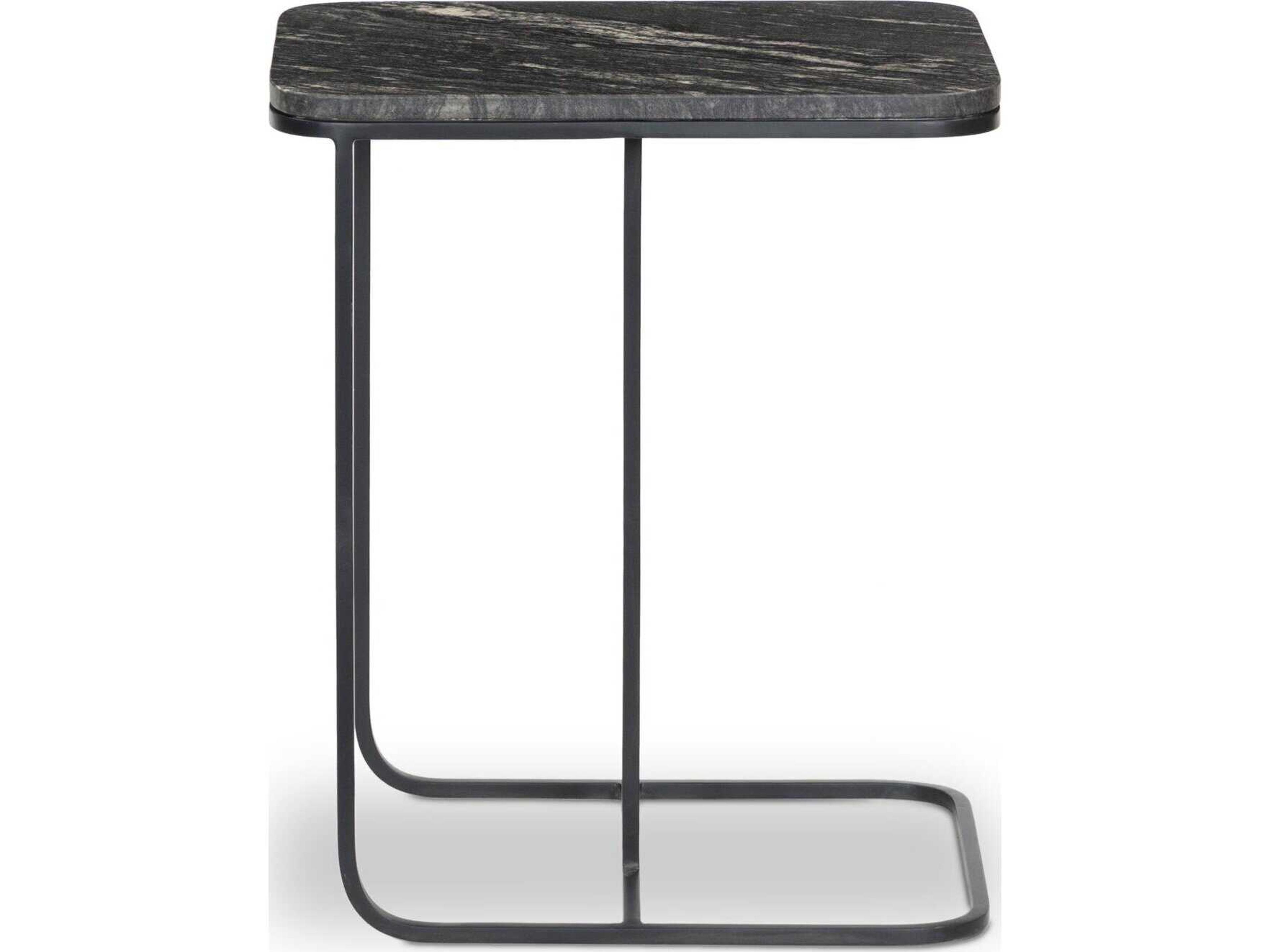 Four Hands Marlow Adalley Polished Black Marble Rectangular Marble C Table