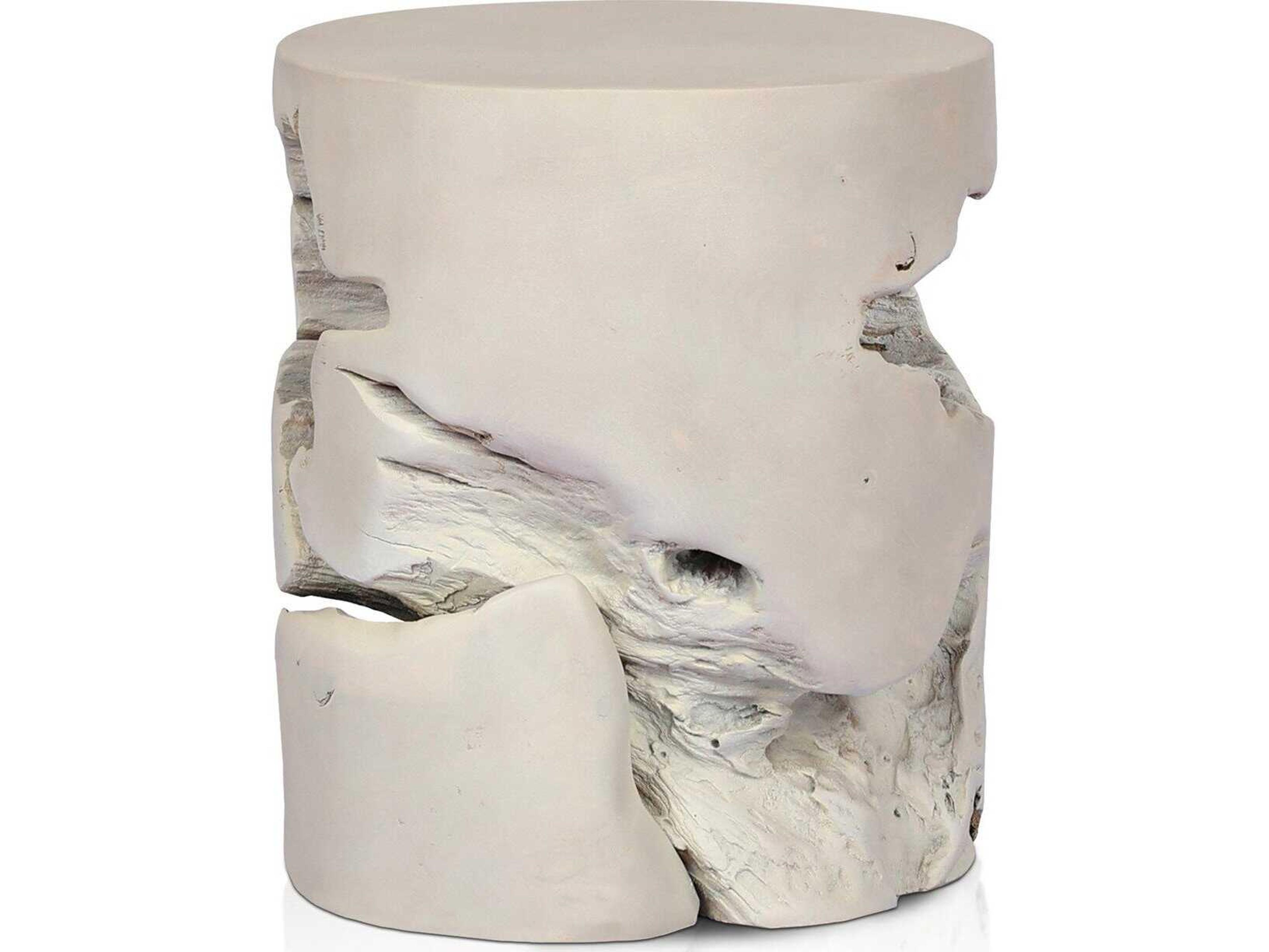 Four Hands Grass Roots Ivory Teak Accent Stool