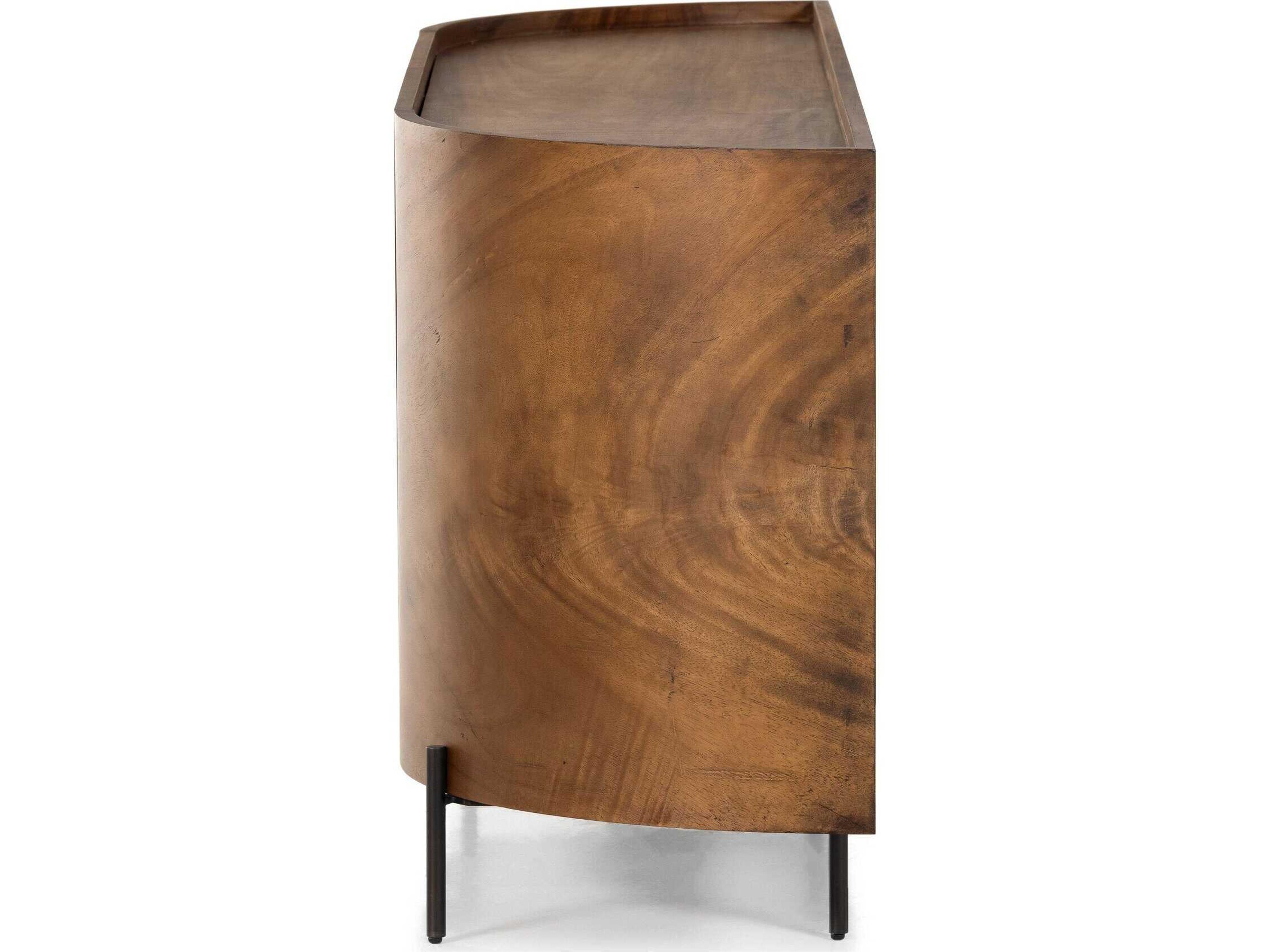 Four Hands Wesson Lunas 77" Caramel Guanacaste Bronzed Iron Sideboard