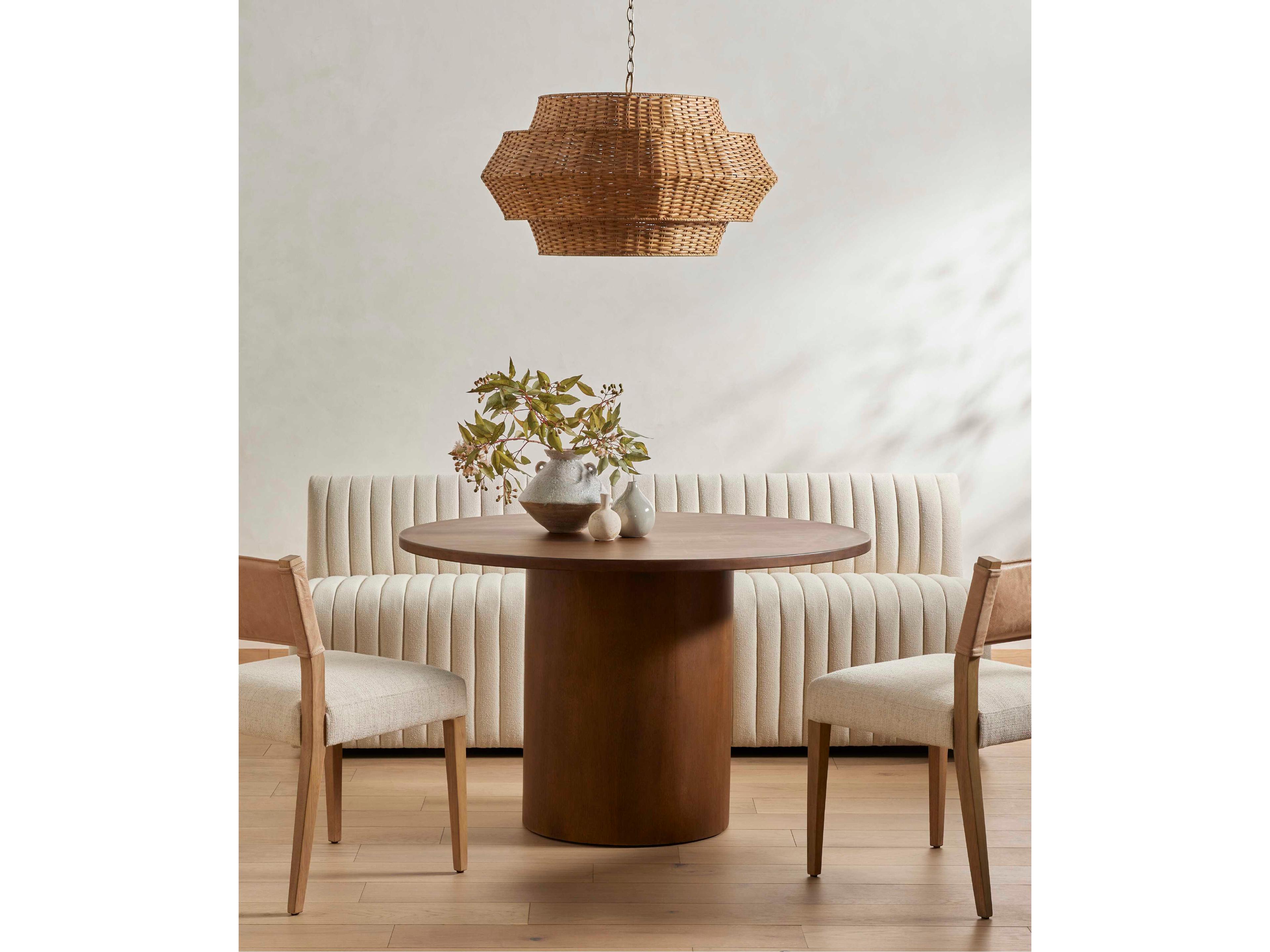 Luxecor Globetrotter Ferris Leather Solid Wood Brown Upholstered Side Dining Chair