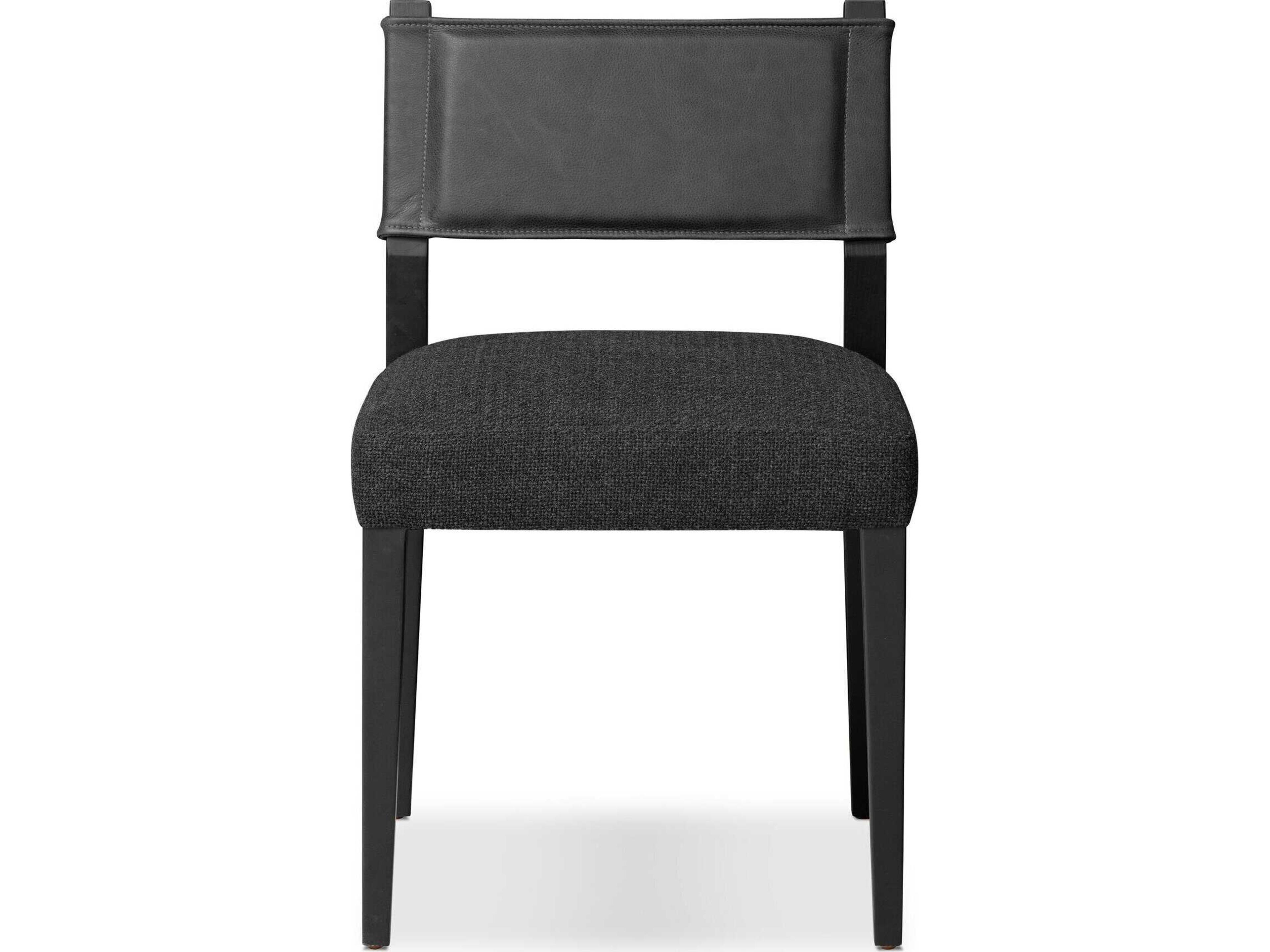 Four Hands Berman Ferris Gibson Black Upholstered Ash Wood Dining Chair