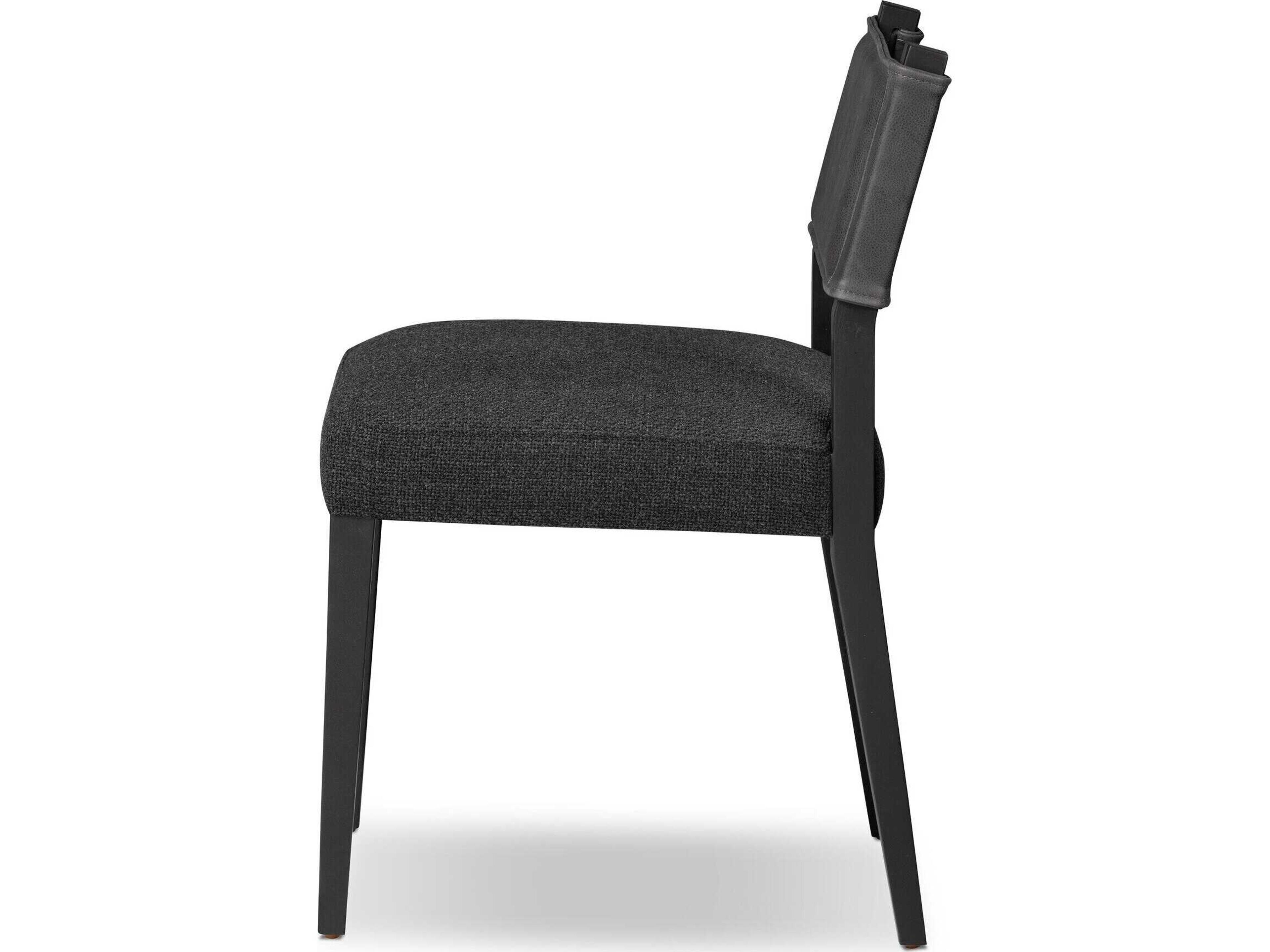 Four Hands Berman Ferris Gibson Black Upholstered Ash Wood Dining Chair
