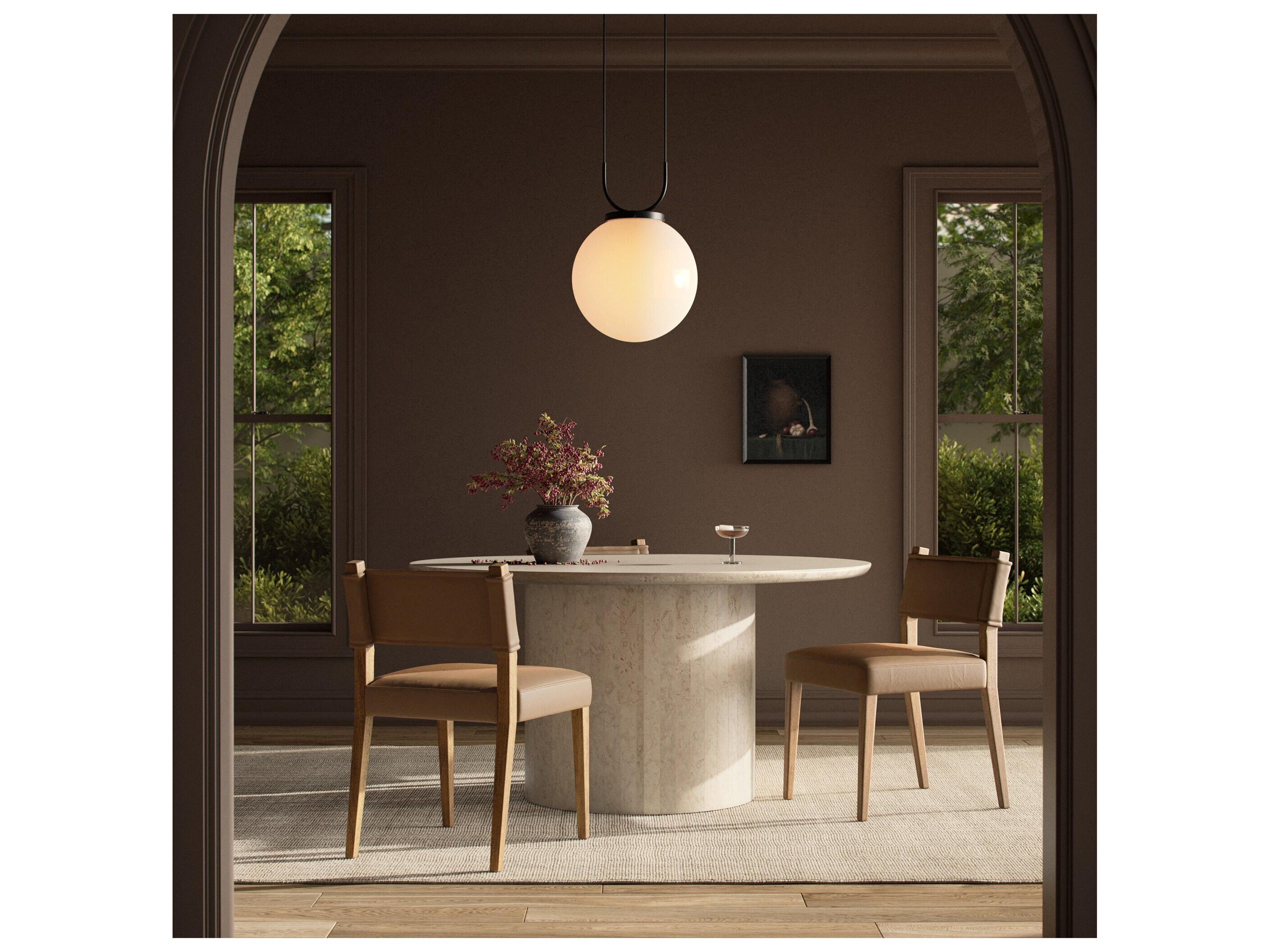 Four Hands Berman Parrawood Maestro Camel Leather Armless Dining Chair