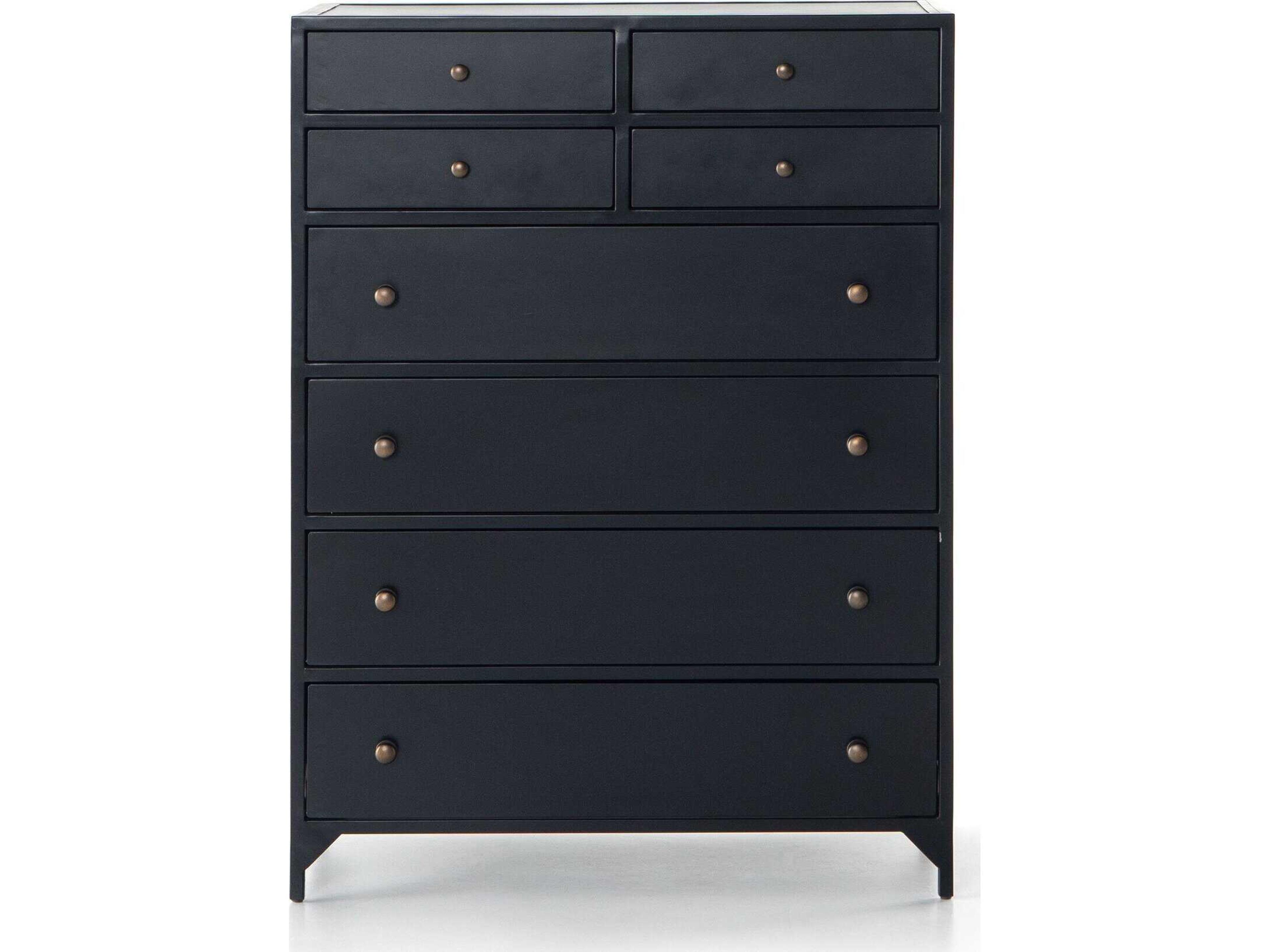 Four Hands Belmont 8-Drawers Black Weathered Bronze Accent Chest