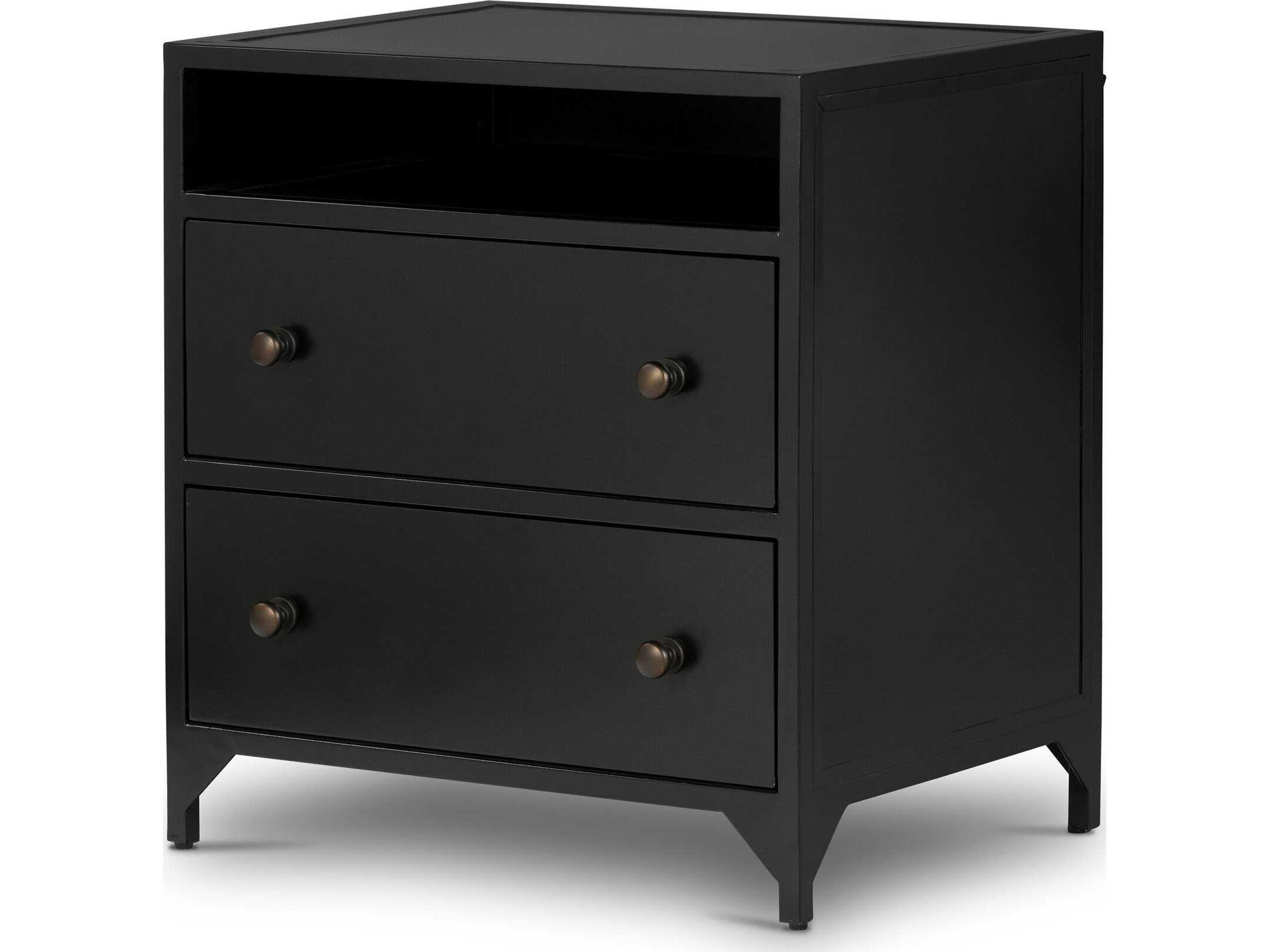 Bolton Belmont Black  2 Drawer Nightstand