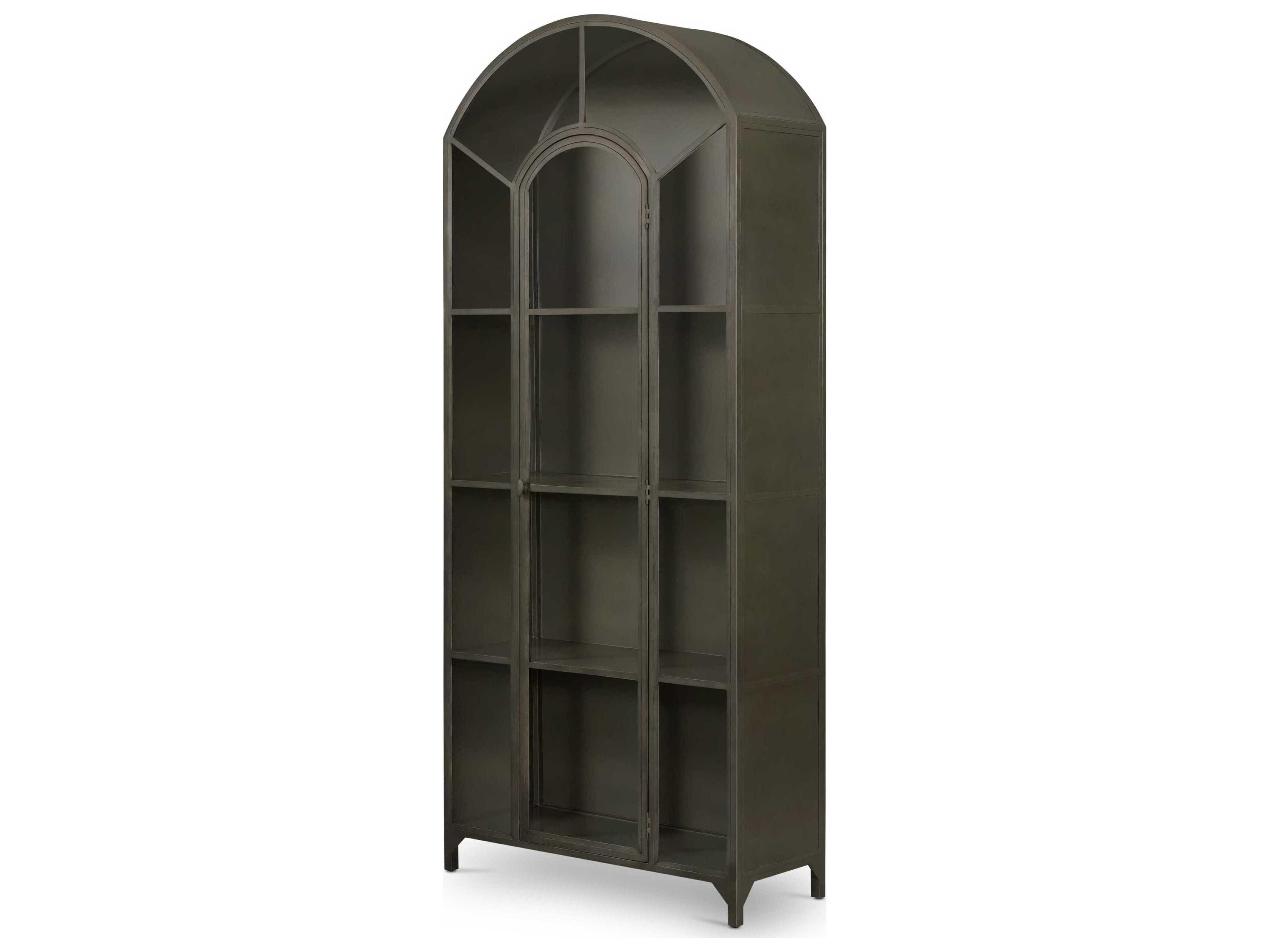 Globetrotter Gunmetal Antimony Clear Glass Display Cabinet