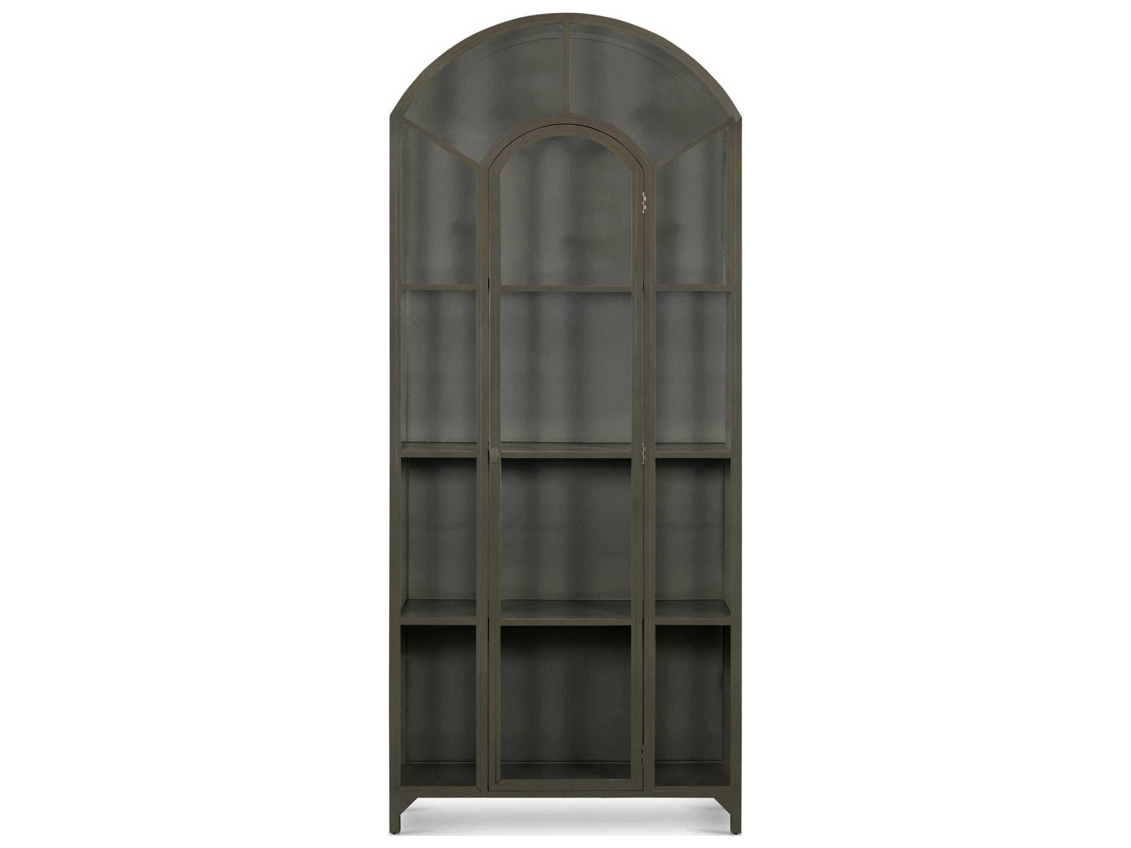 Luxecor Globetrotter Gunmetal Antimony Clear Glass Display Cabinet