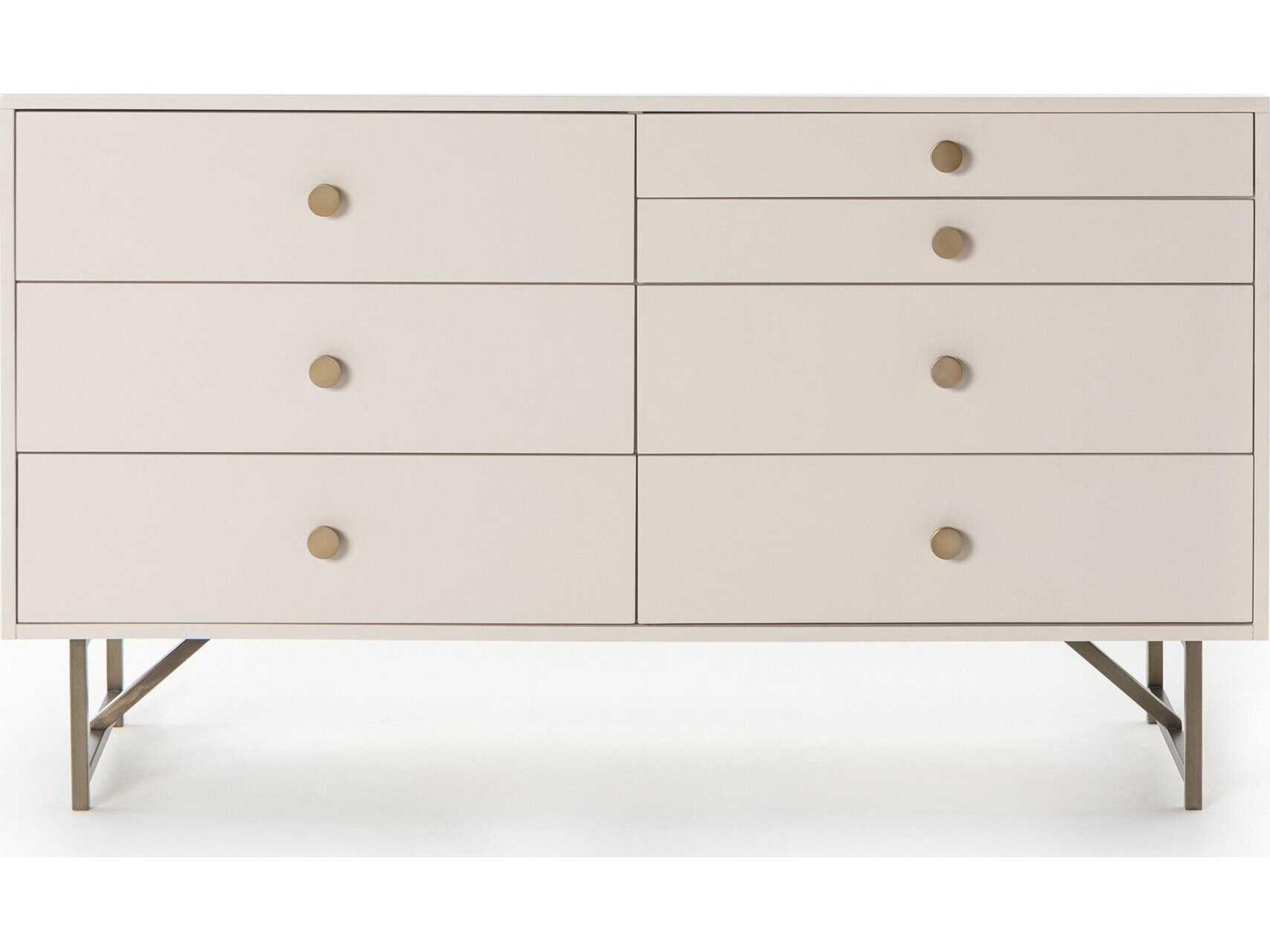 Four Hands Belfast Van 7-Drawers White Hardwood Double Dresser