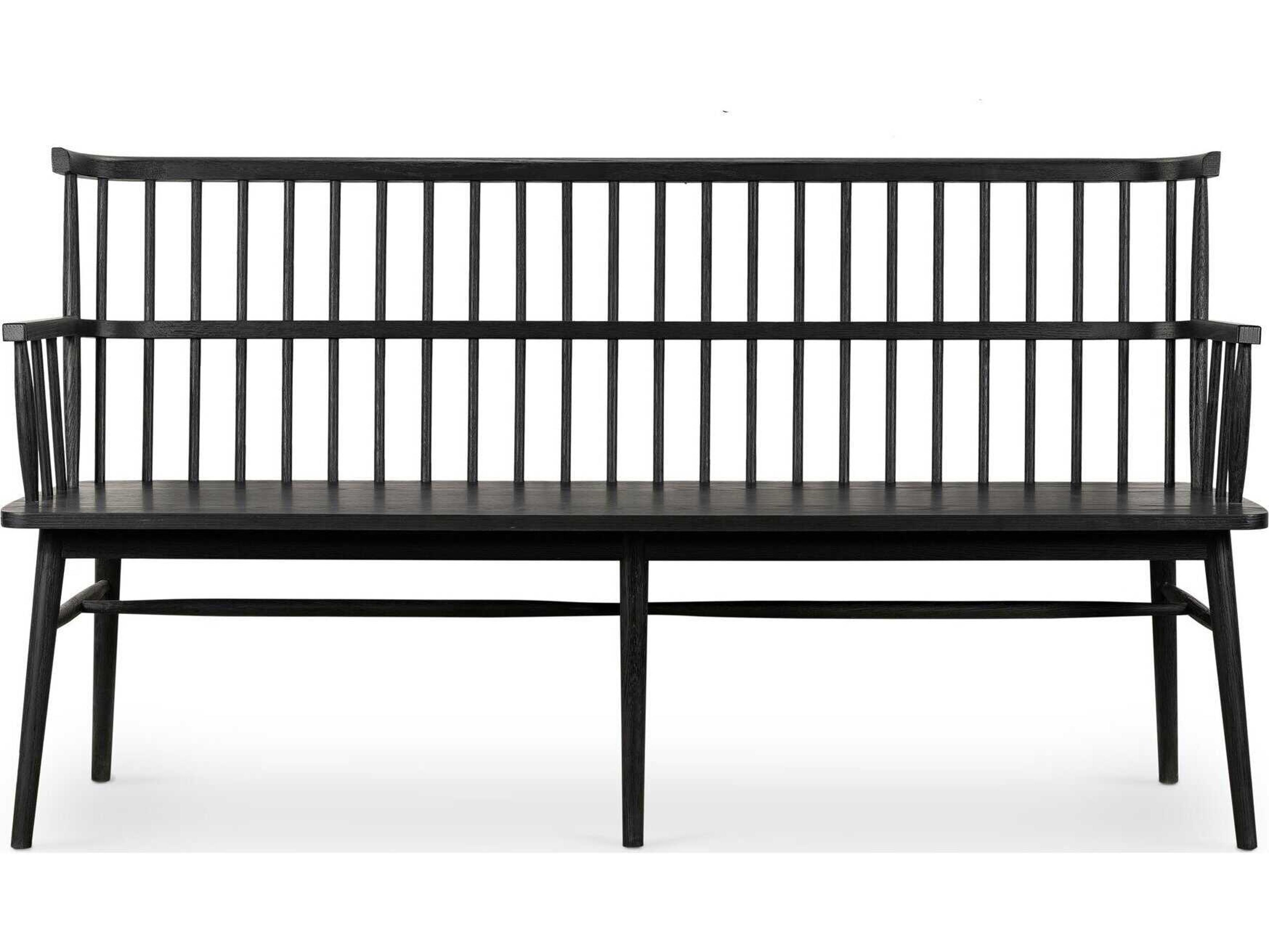 Four Hands Belfast Aspen Black Oak  Large Bench