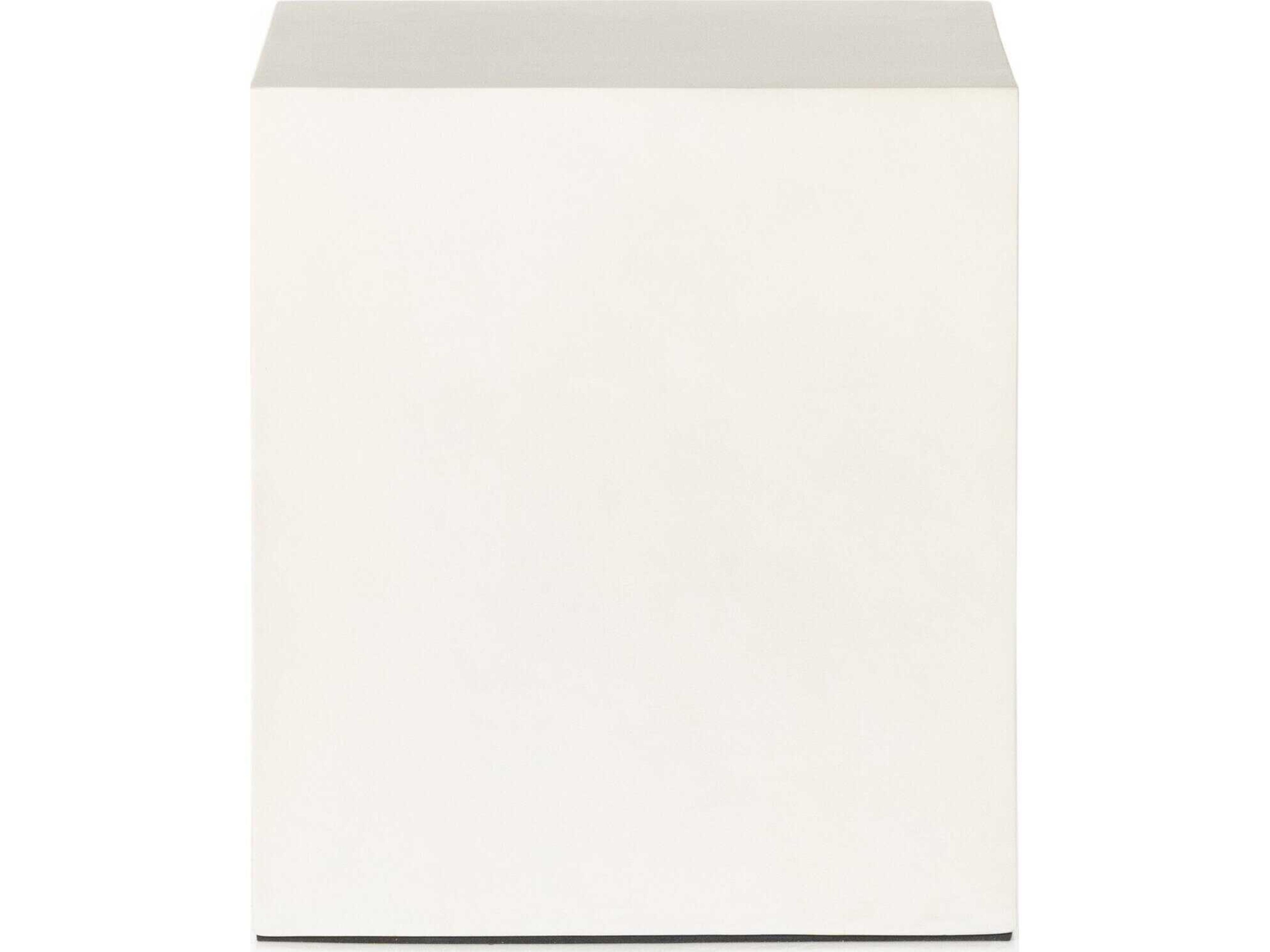 Four Hands Bina Rectangular White Concrete End Table
