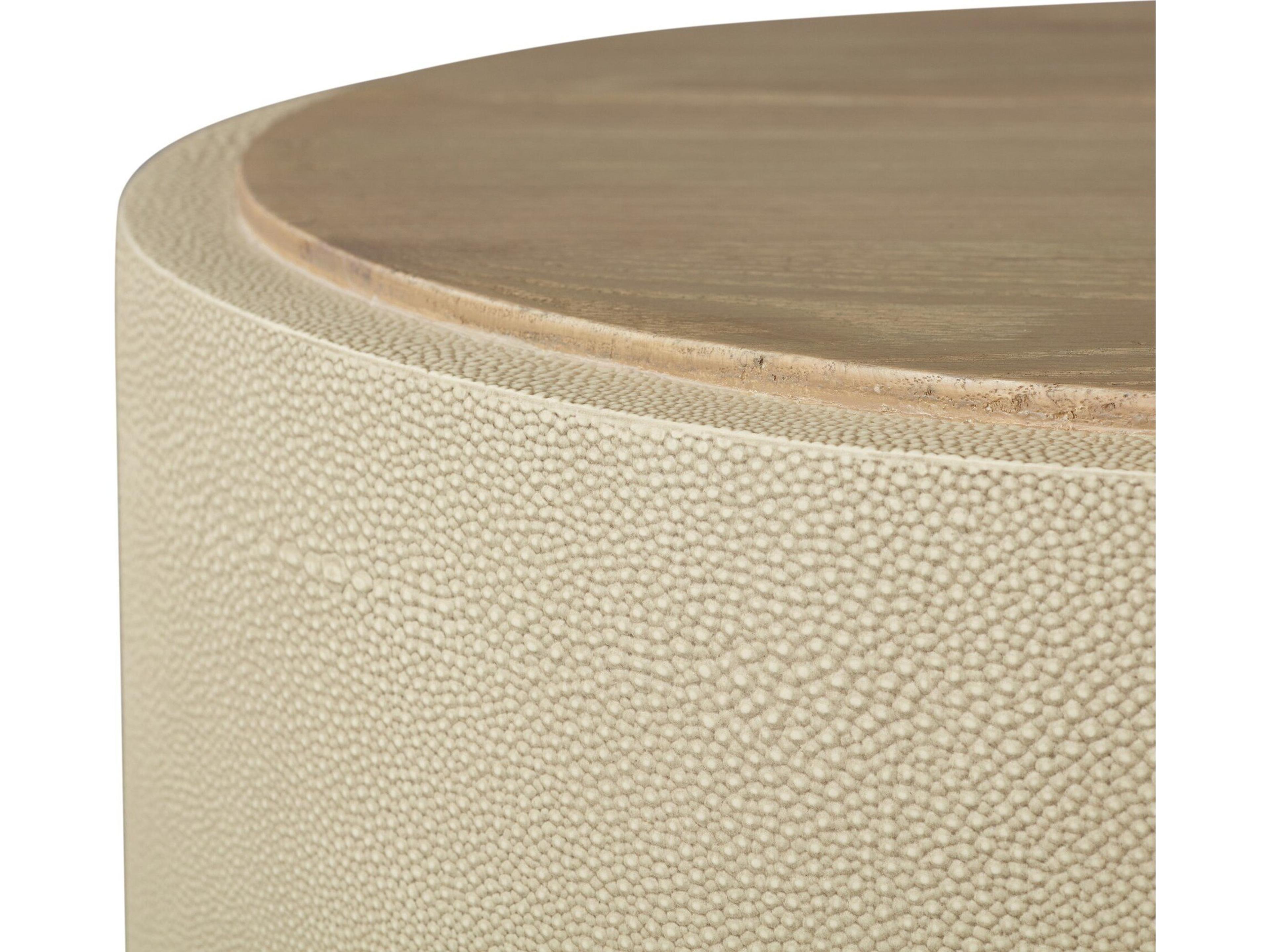 Four Hands Bina Crosby Natural Resawn Oak Round Wood Side Table