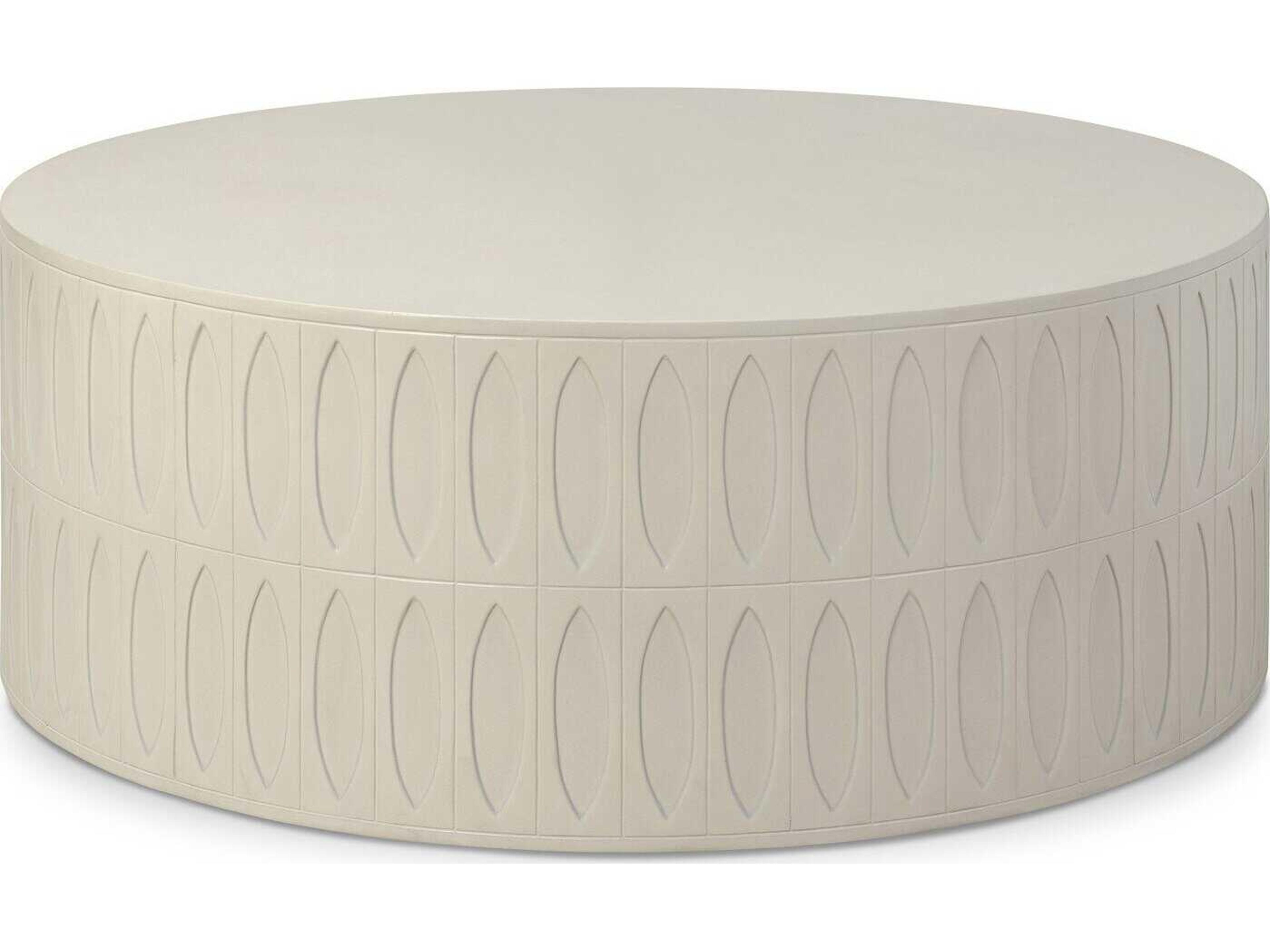 Thayer Colorado White Concrete Drum Coffee Table