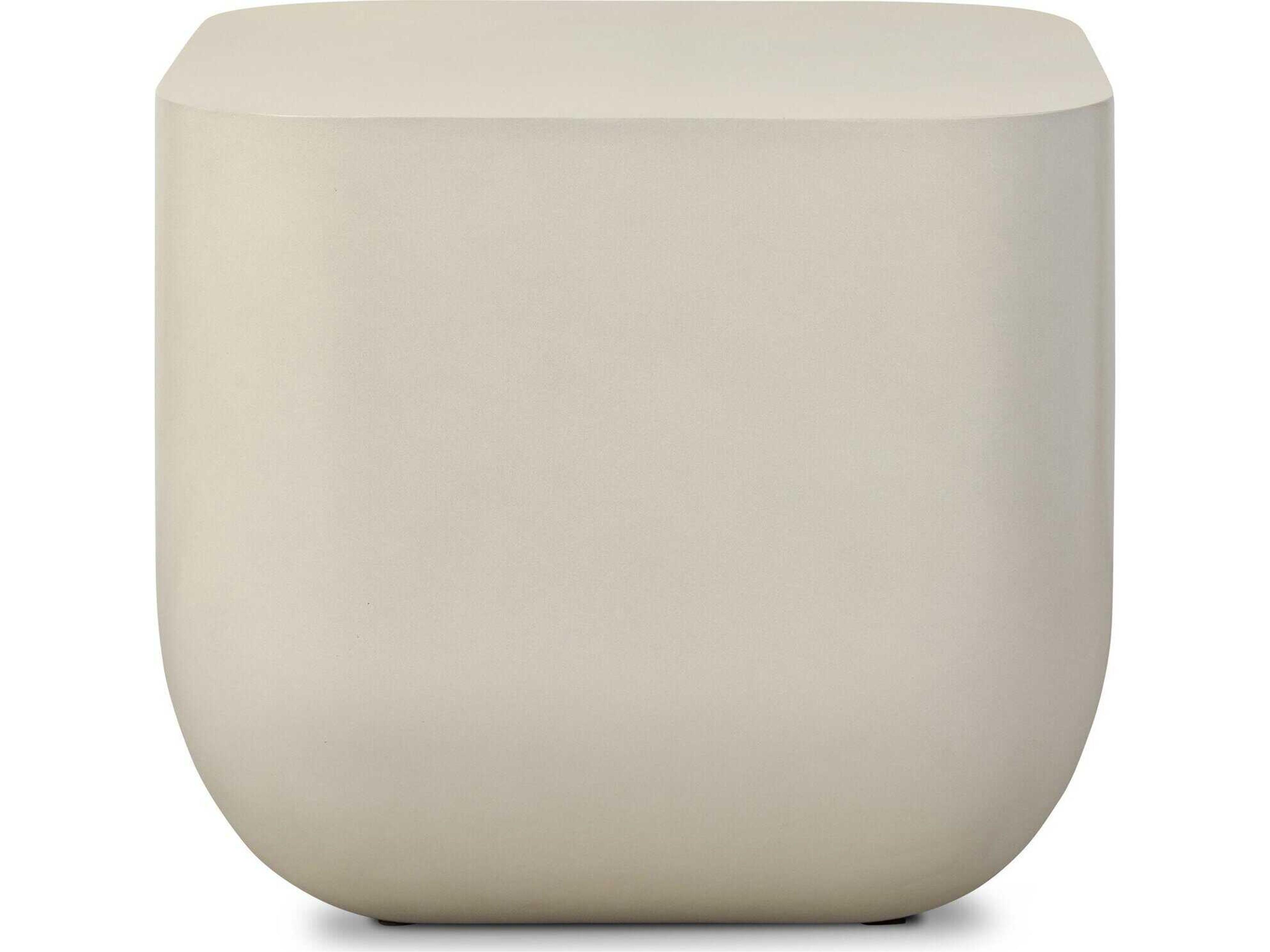 Four Hands Thayer Ivan White Concrete Square End Table