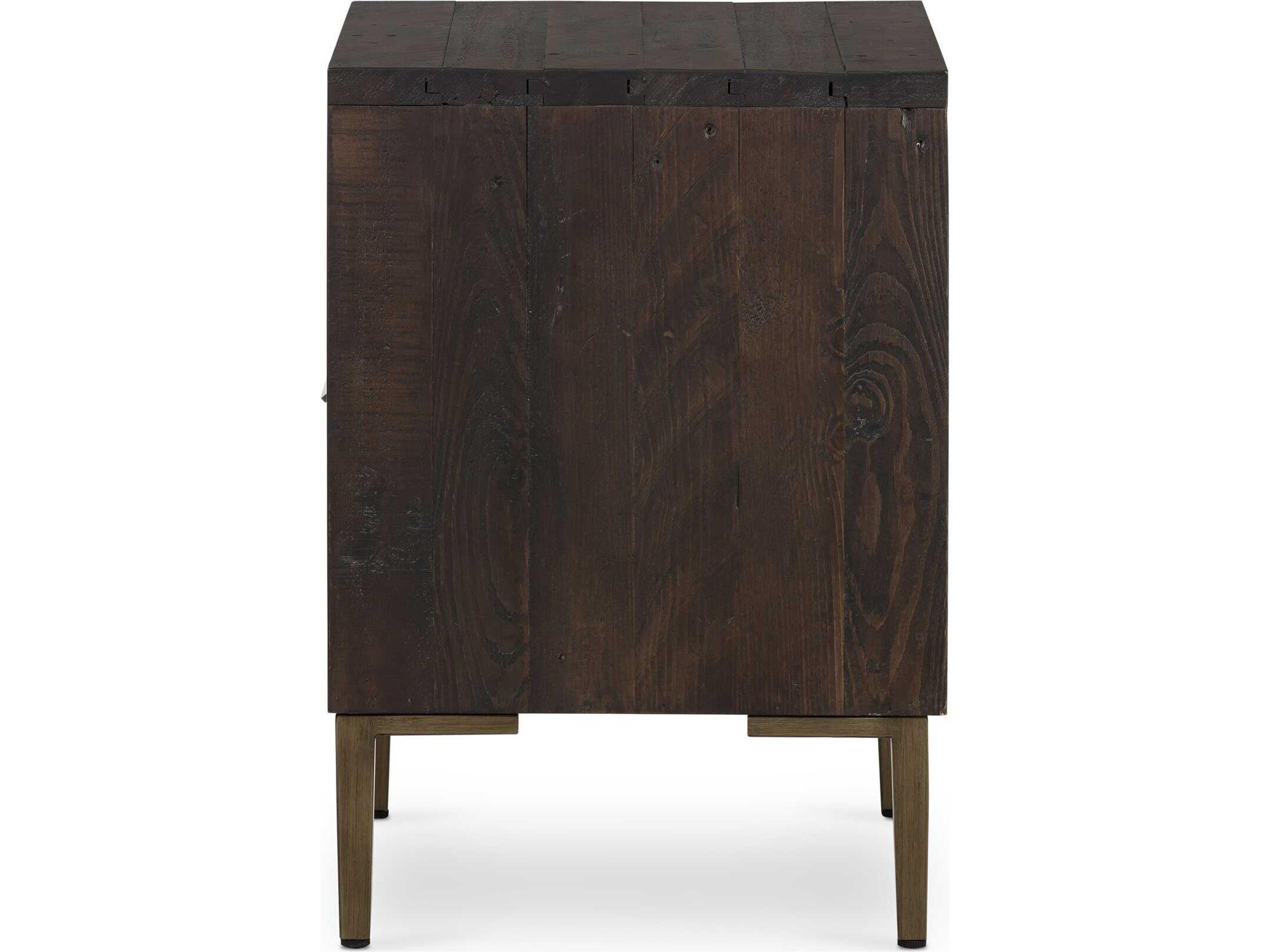 Four Hands Wyeth 1-Drawer Black Pine Wood Nightstand
