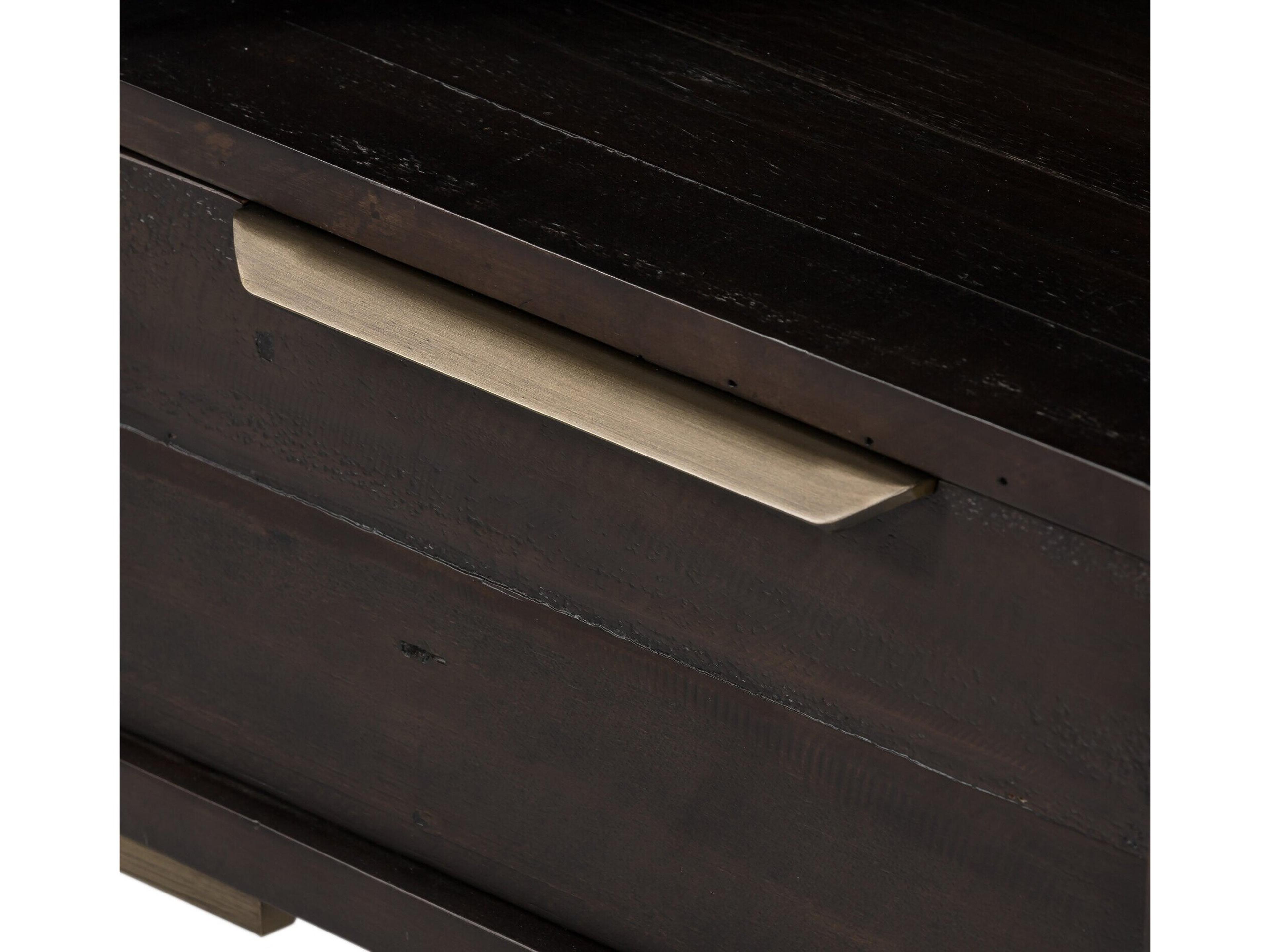 Four Hands Wyeth 1-Drawer Black Pine Wood Nightstand