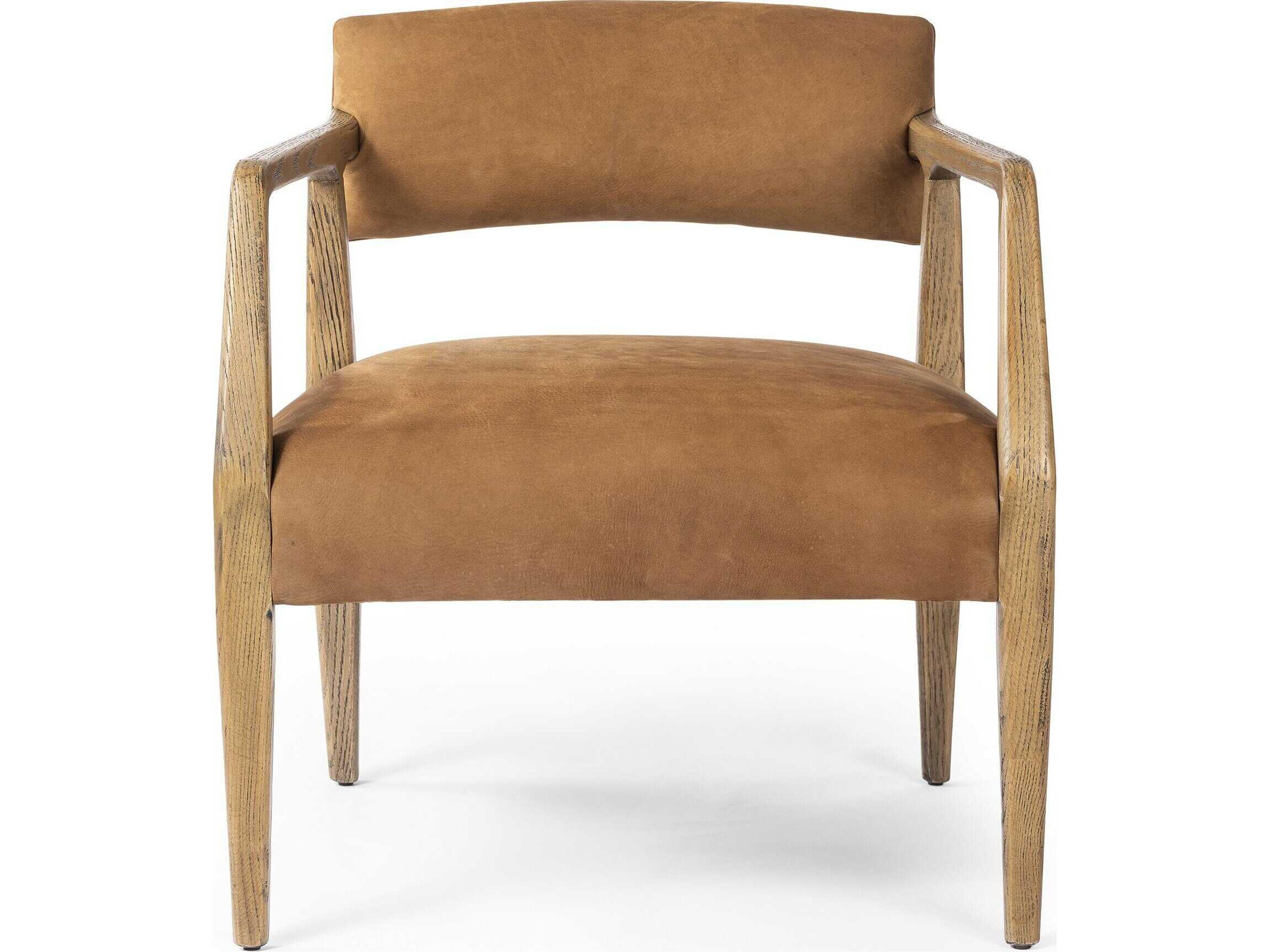 Four Hands Abbott Tyler Nubuck Cognac Leather Armchair