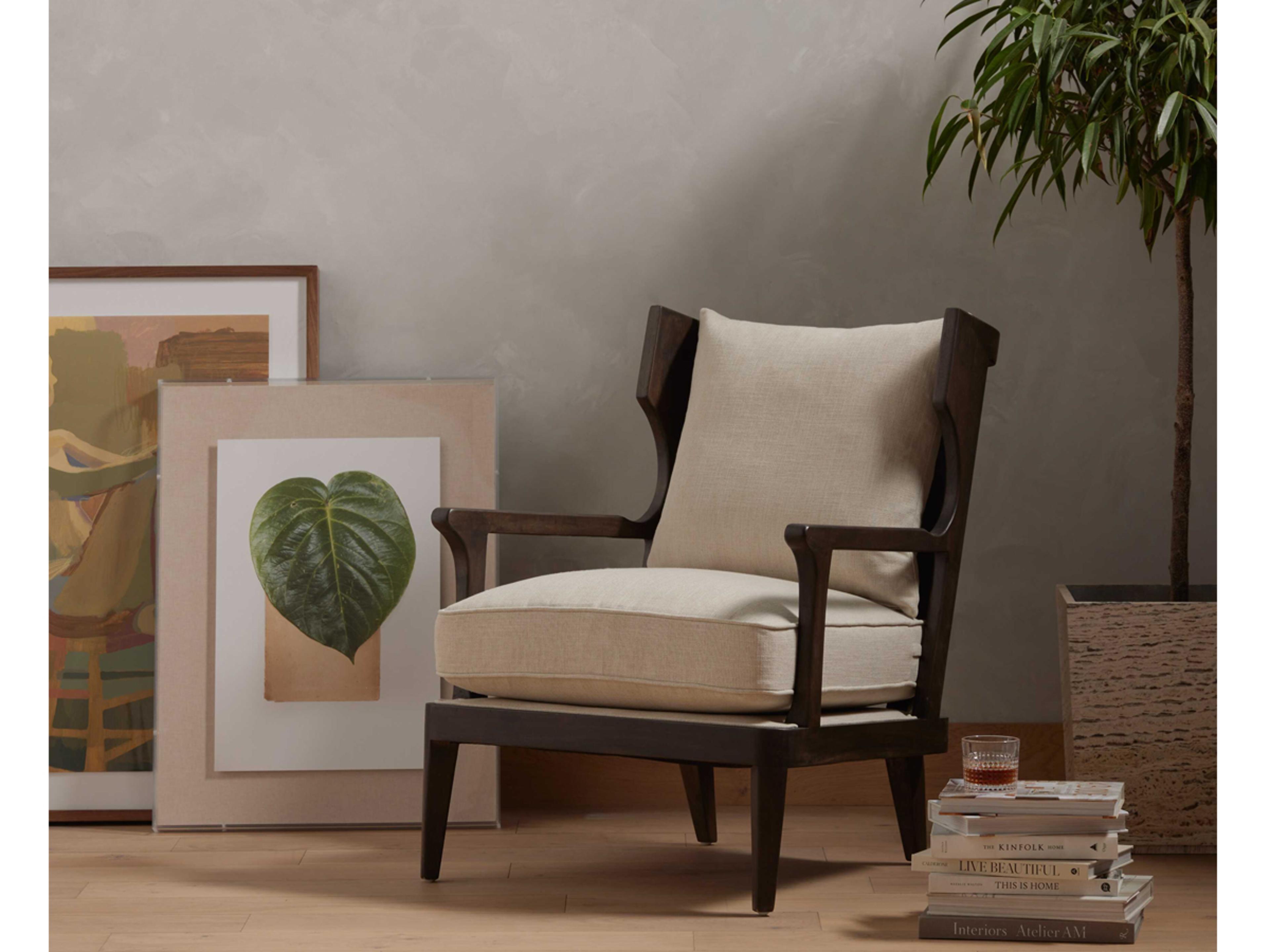 Luxecor Globetrotter Lennon Beige Fabric Accent Chair