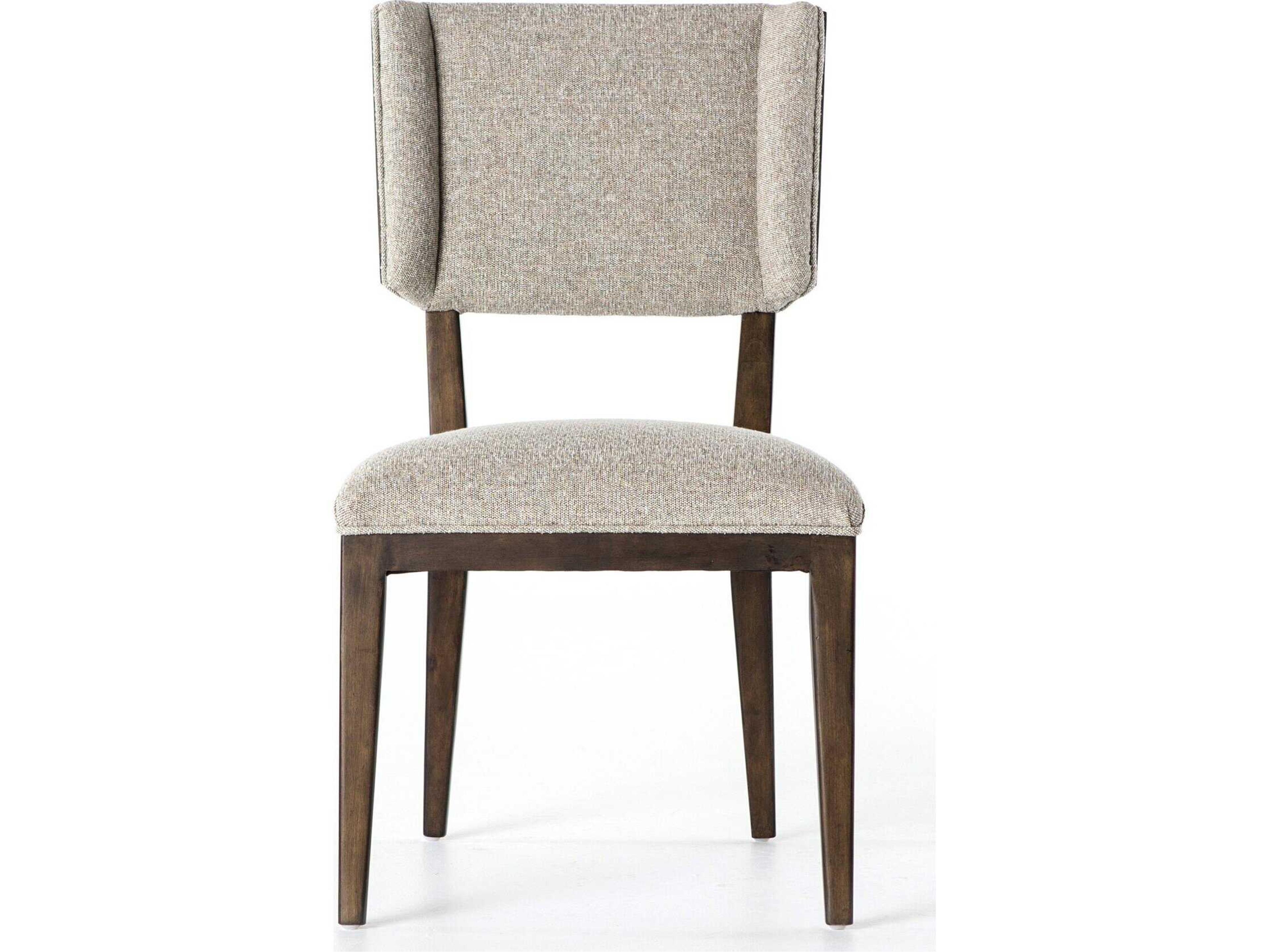 Four Hands Wells Jax Birch Wood Beige Upholstered Side Dining Chair