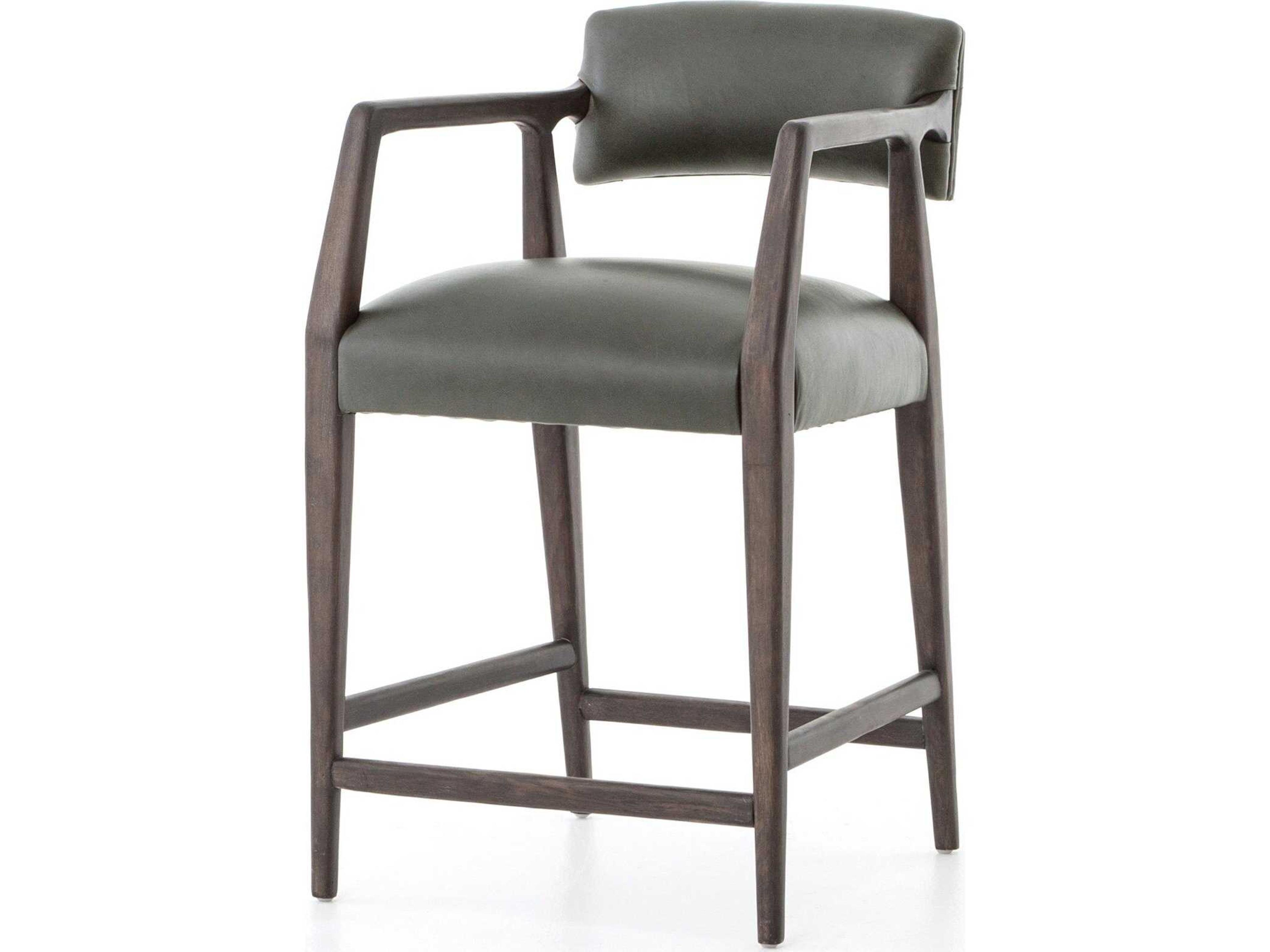Abbott Tyler Leather Chaps Ebony Burnt Nettlewood Counter Stool