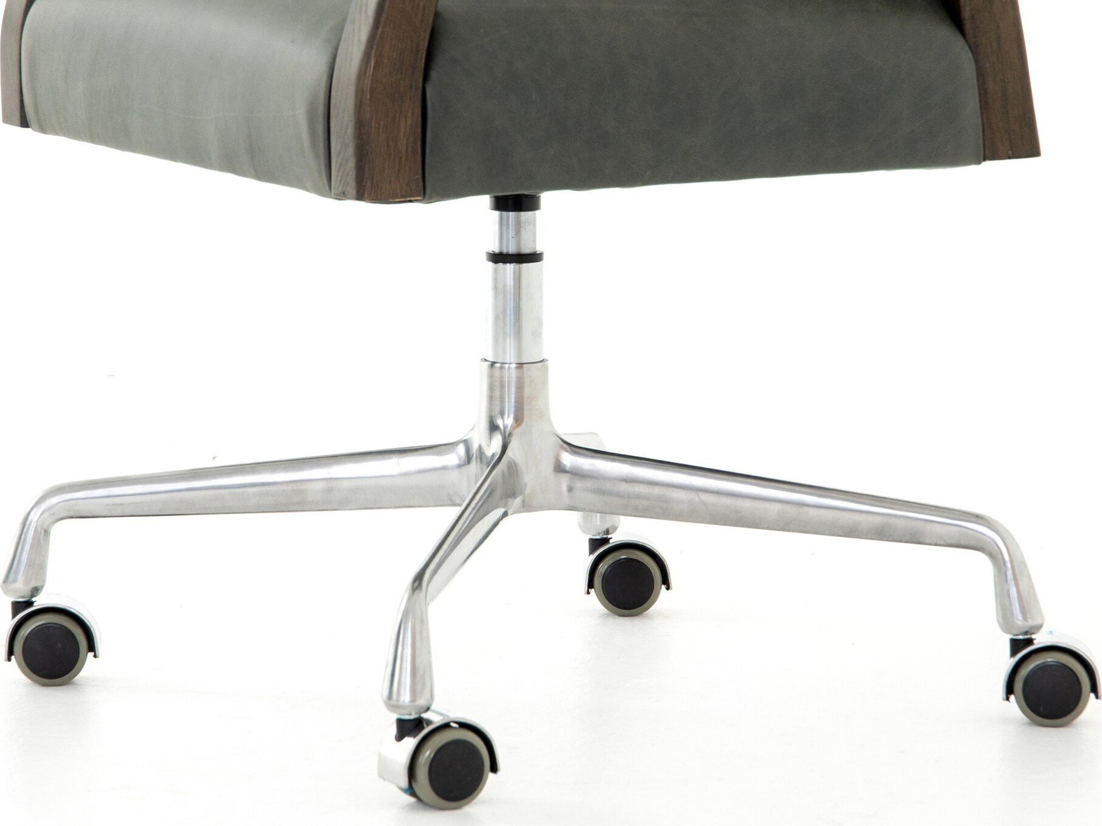 Four Hands Abbott Ebony Leather Swivel Task Office Chair